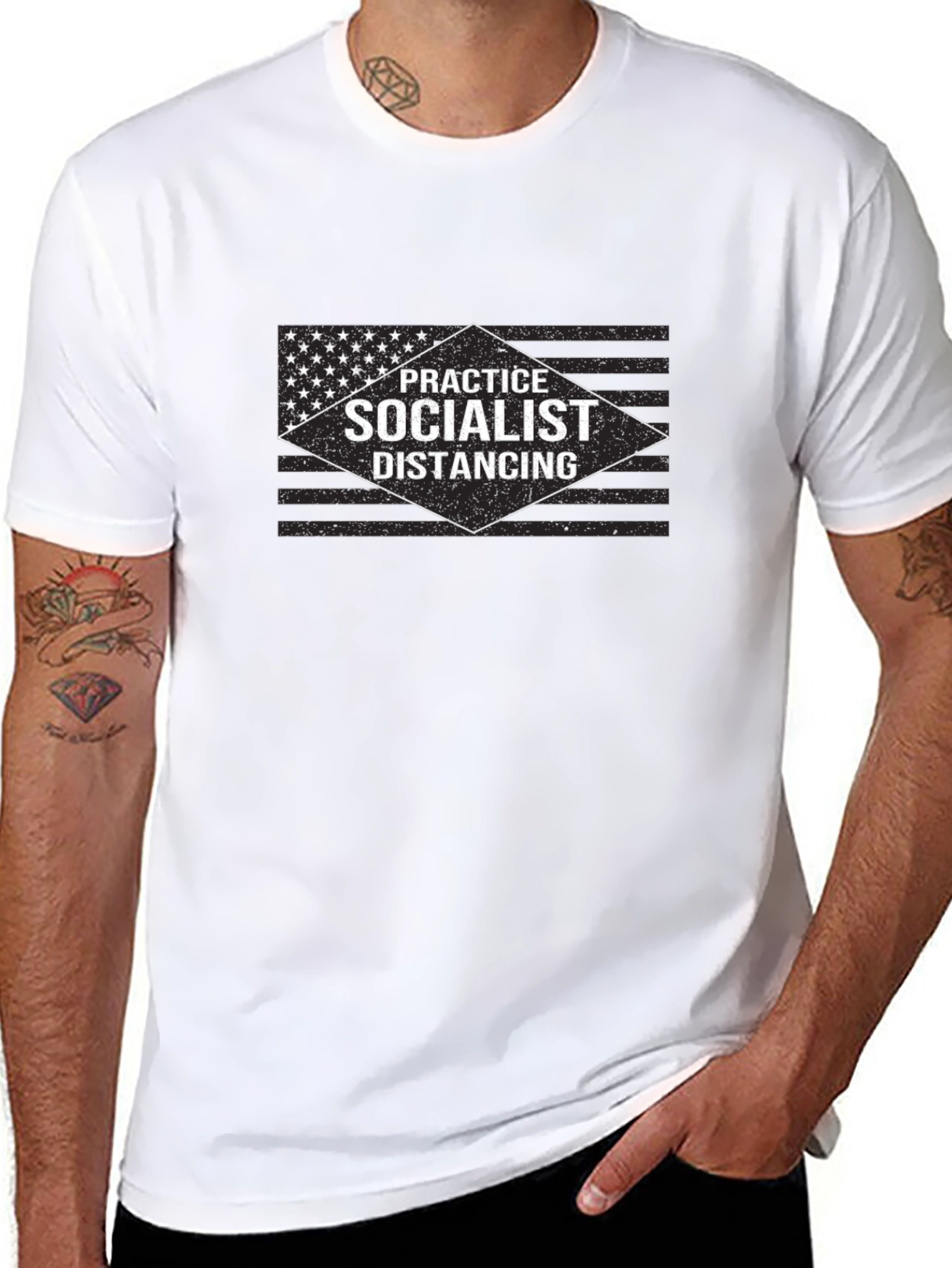 Practice Socialist Distancing Graphic T-Shirt