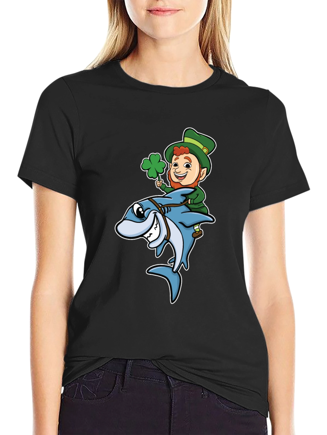 Leprechaun Shark Ride T-Shirt