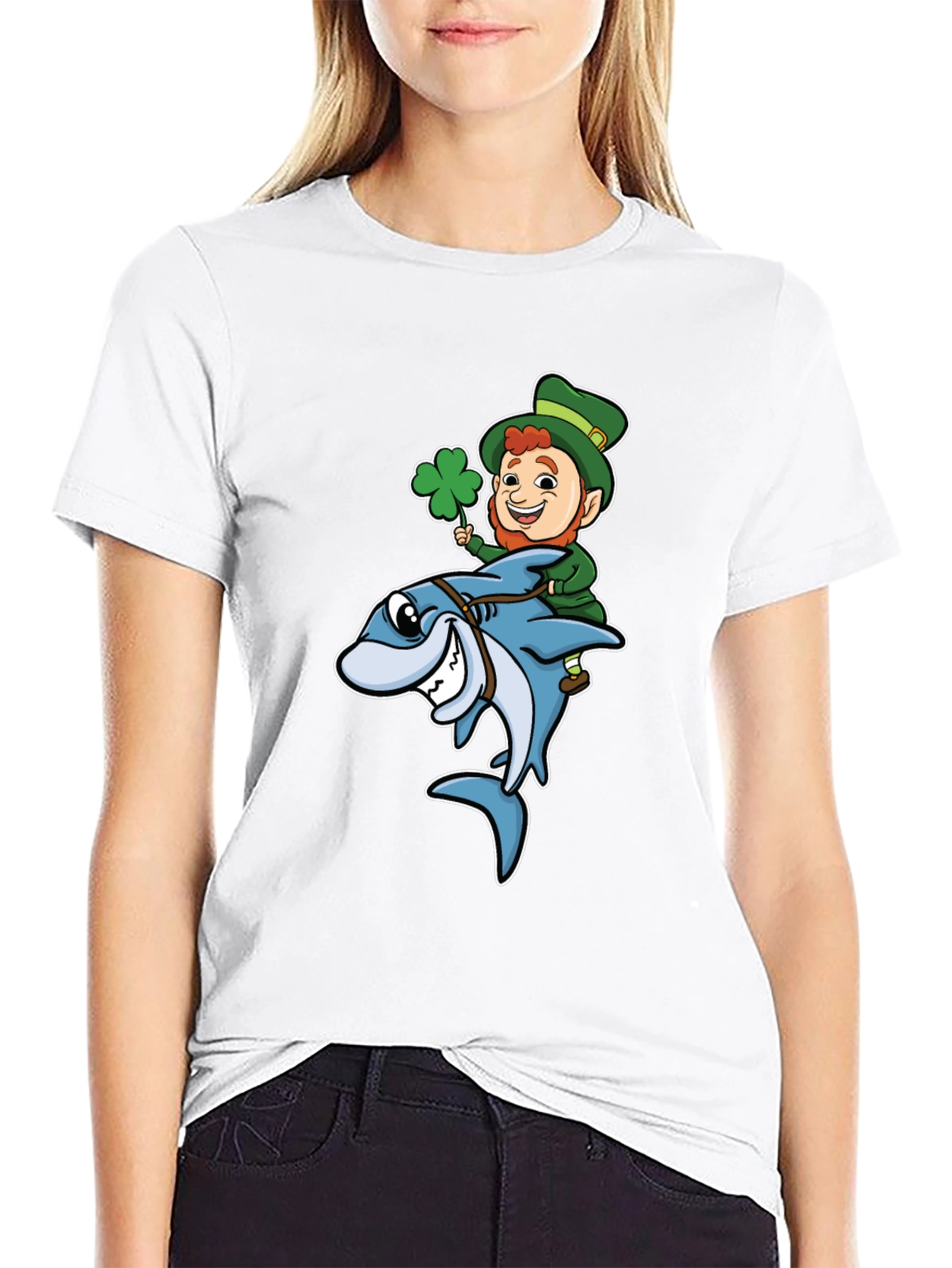 Leprechaun Shark Ride T-Shirt
