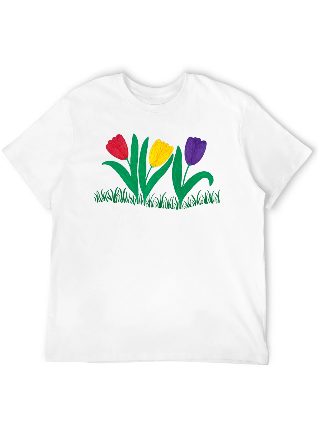 Tulip Garden Graphic Black T-Shirt
