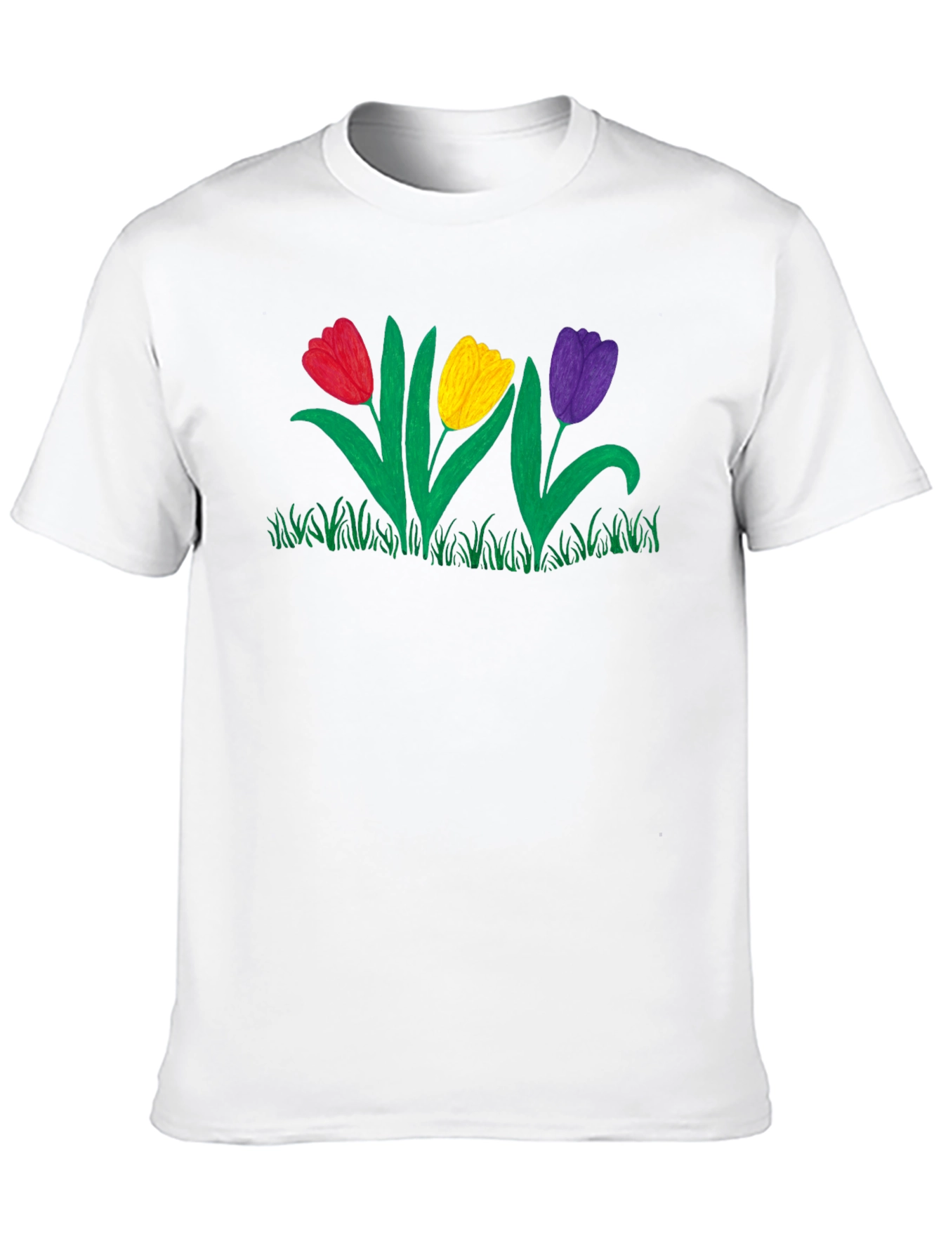 Tulip Garden Graphic Black T-Shirt