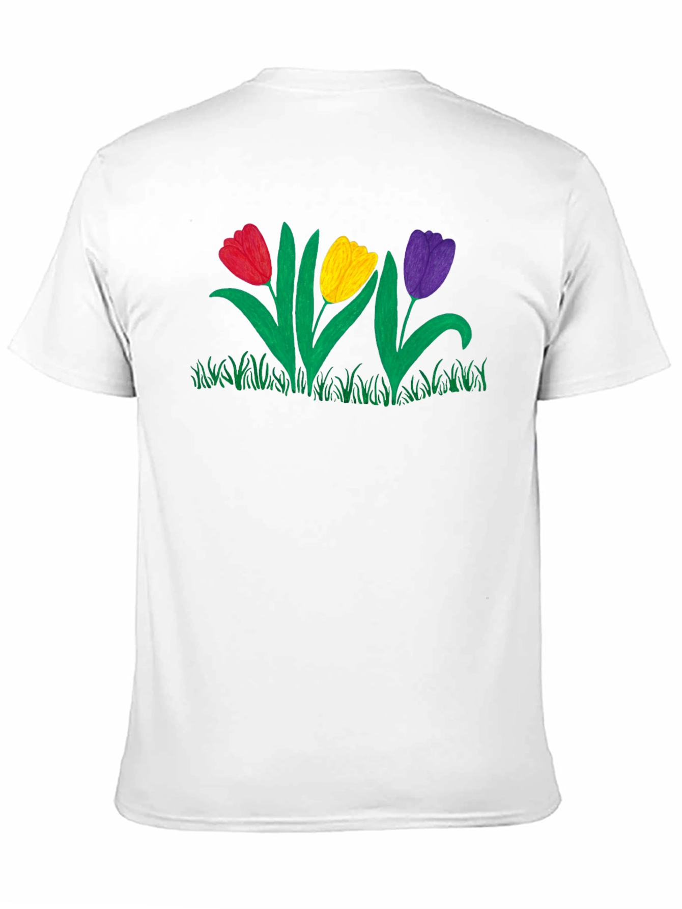 Tulip Garden Graphic Black T-Shirt