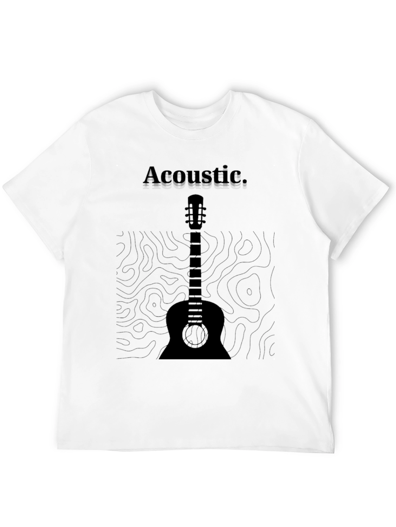 Acoustic Guitar Graphic T-Shirt - Black