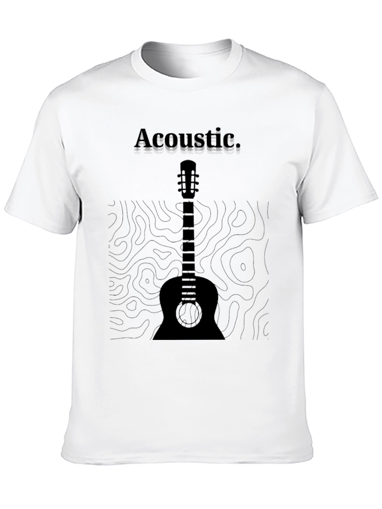 Acoustic Guitar Graphic T-Shirt - Black
