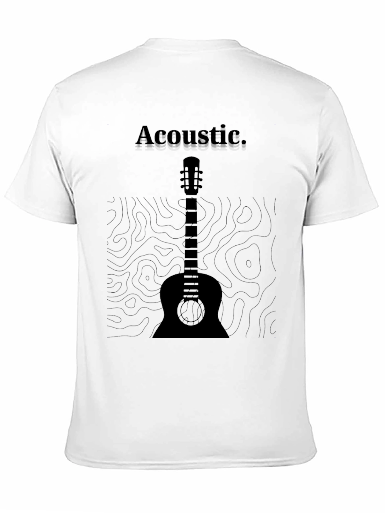 Acoustic Guitar Graphic T-Shirt - Black