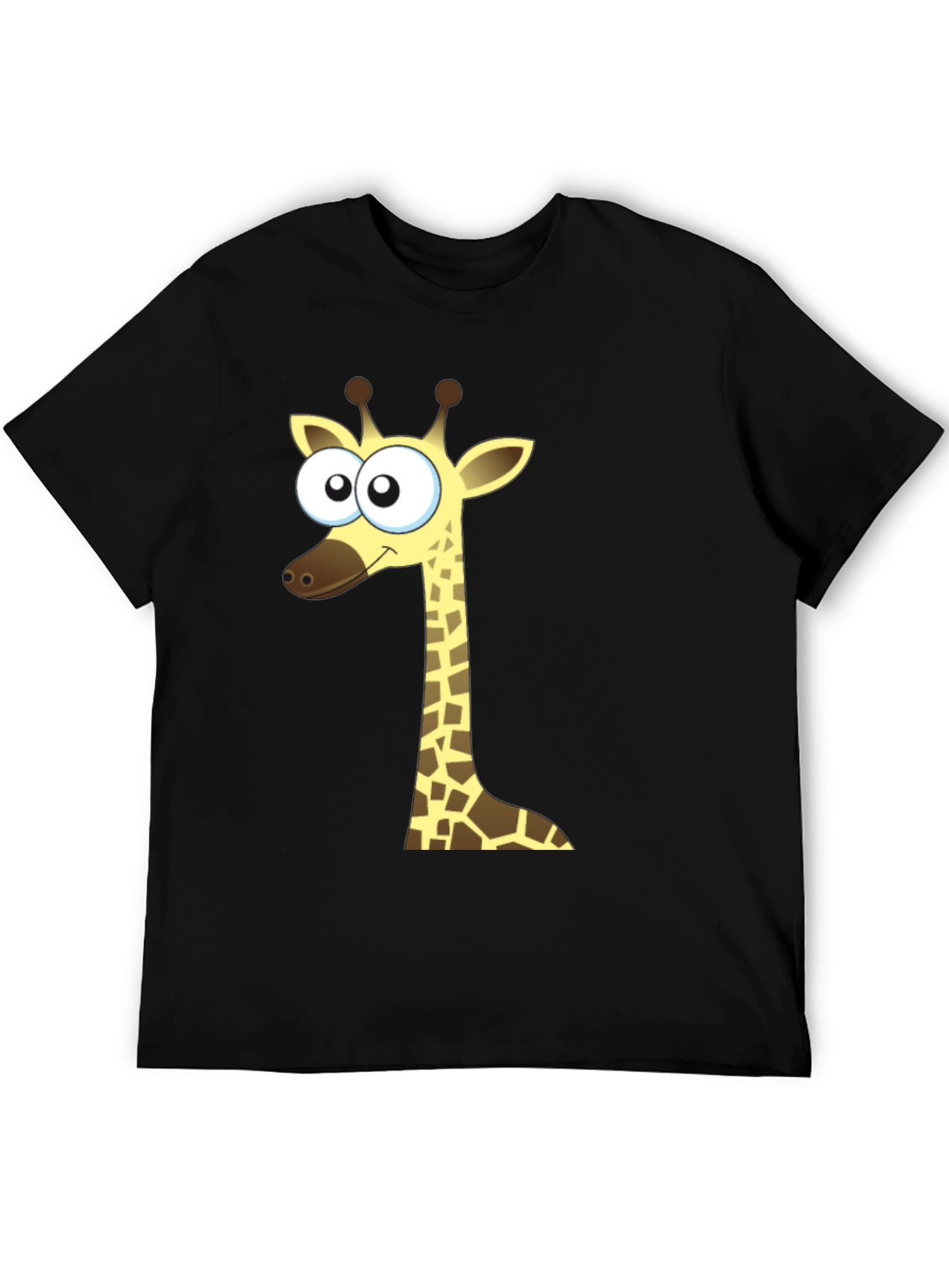 Cartoon Giraffe Black T-Shirt