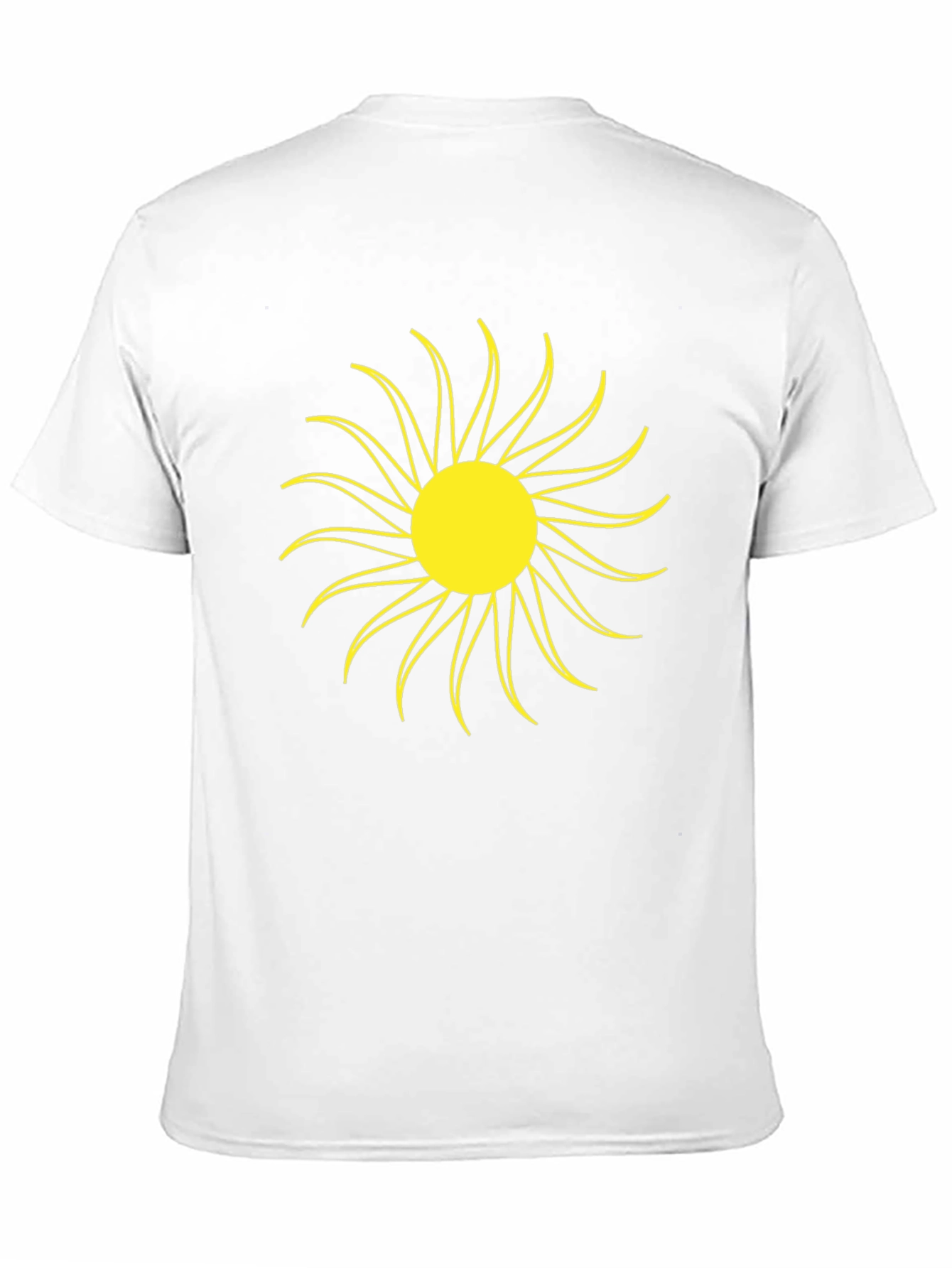 Black T-Shirt with Yellow Sun Graphic