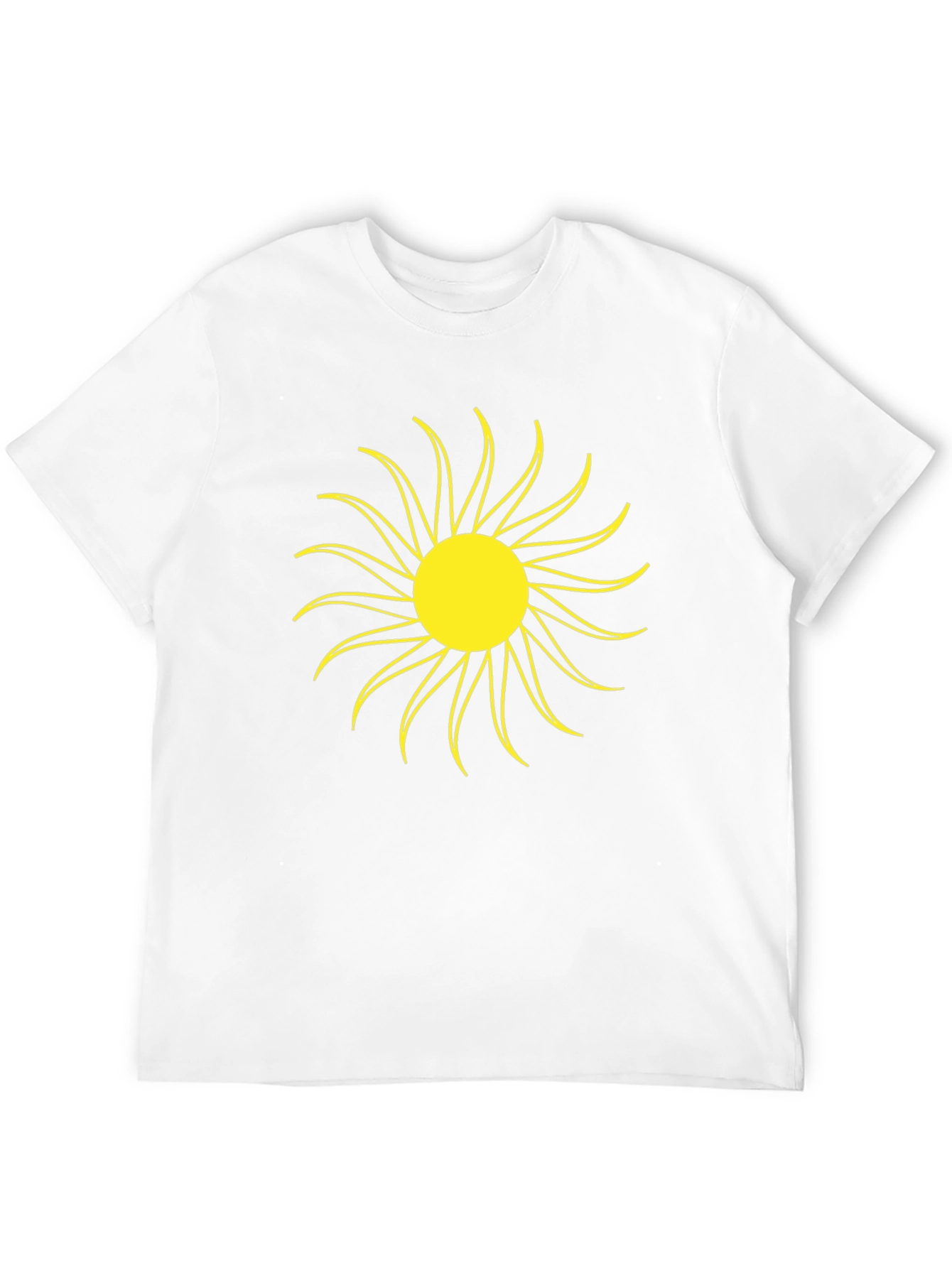 Black T-Shirt with Yellow Sun Graphic