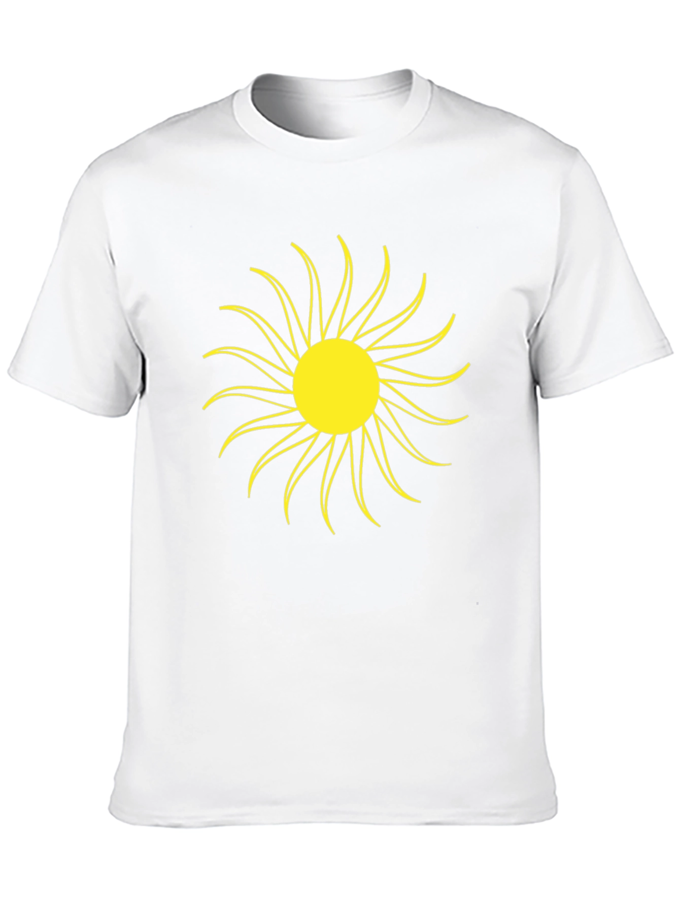 Black T-Shirt with Yellow Sun Graphic