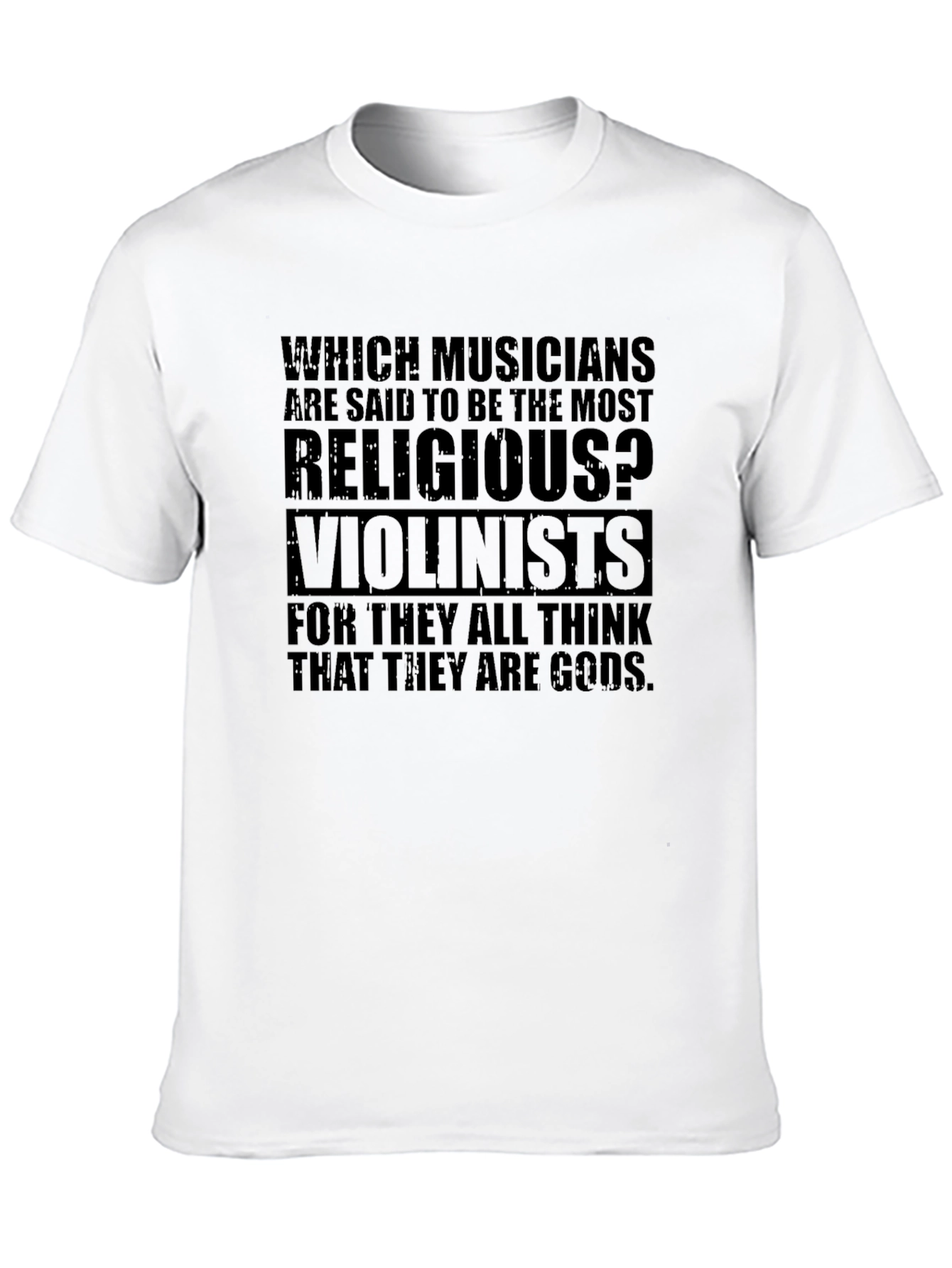 Religious Violinists Graphic T-Shirt - Musician Humor Tee