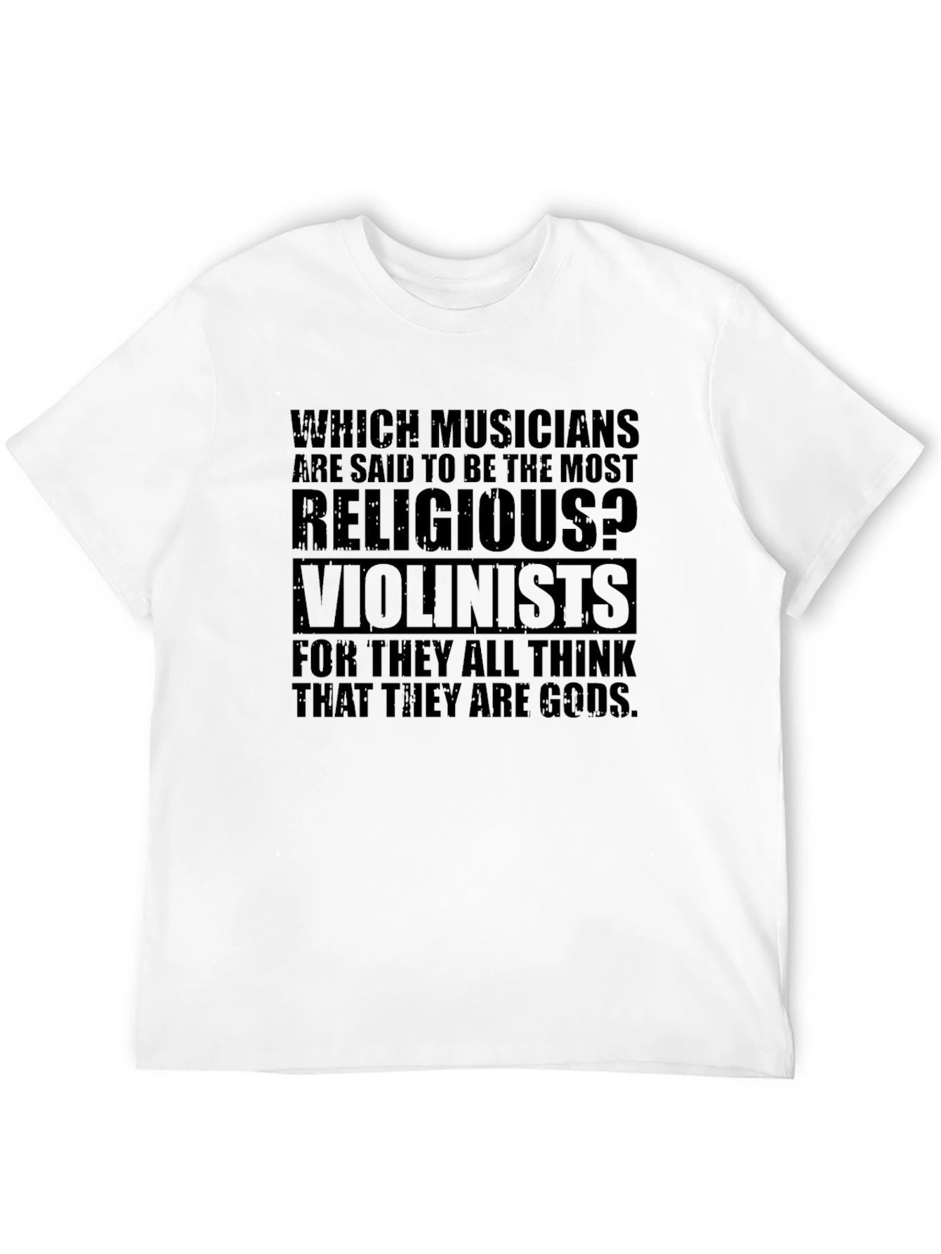 Religious Violinists Graphic T-Shirt - Musician Humor Tee