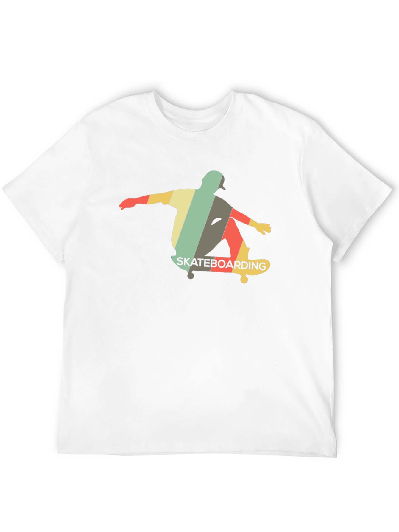 Retro Skateboarder Graphic Tee - Black Cotton Shirt