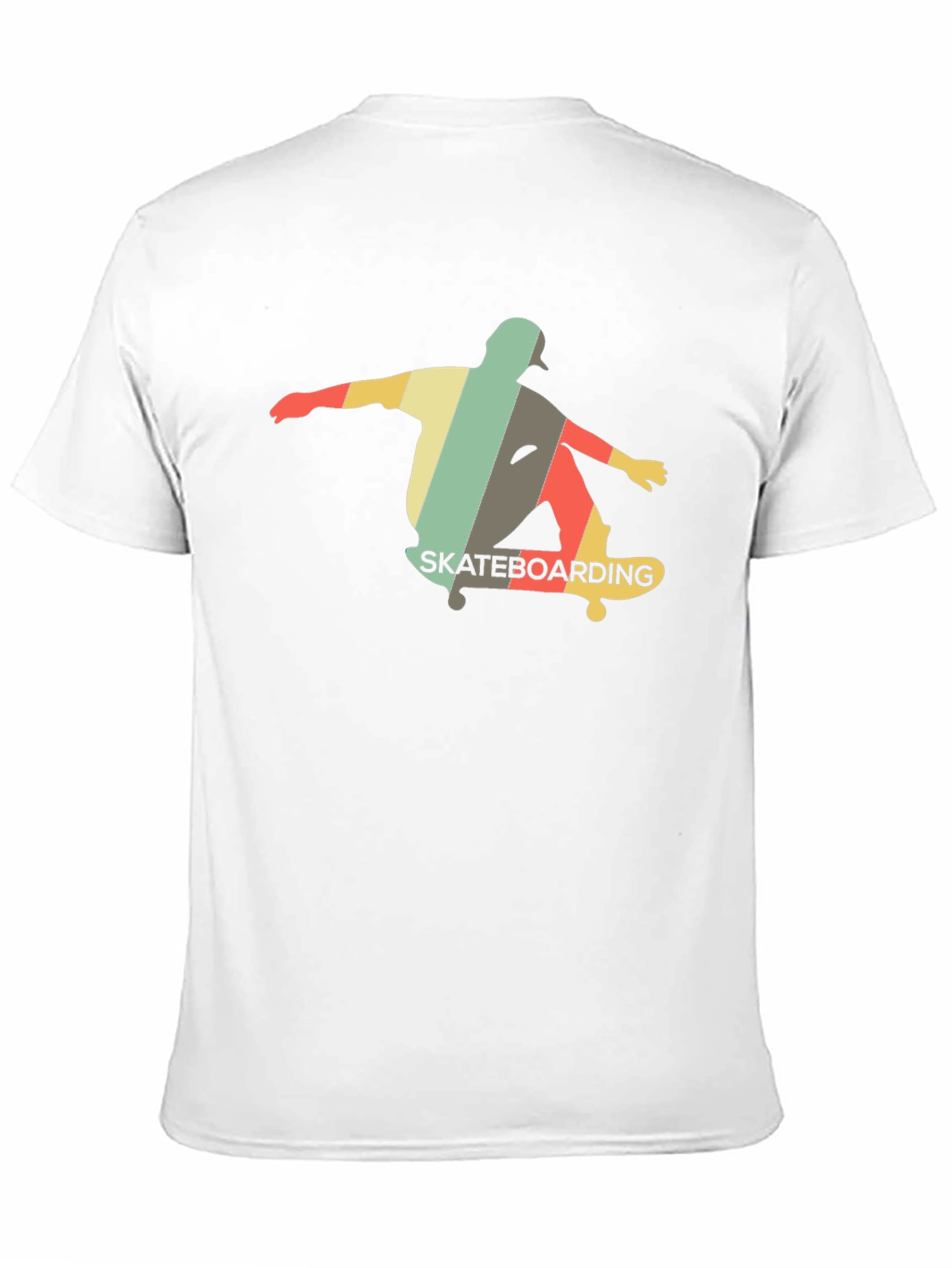 Retro Skateboarder Graphic Tee - Black Cotton Shirt