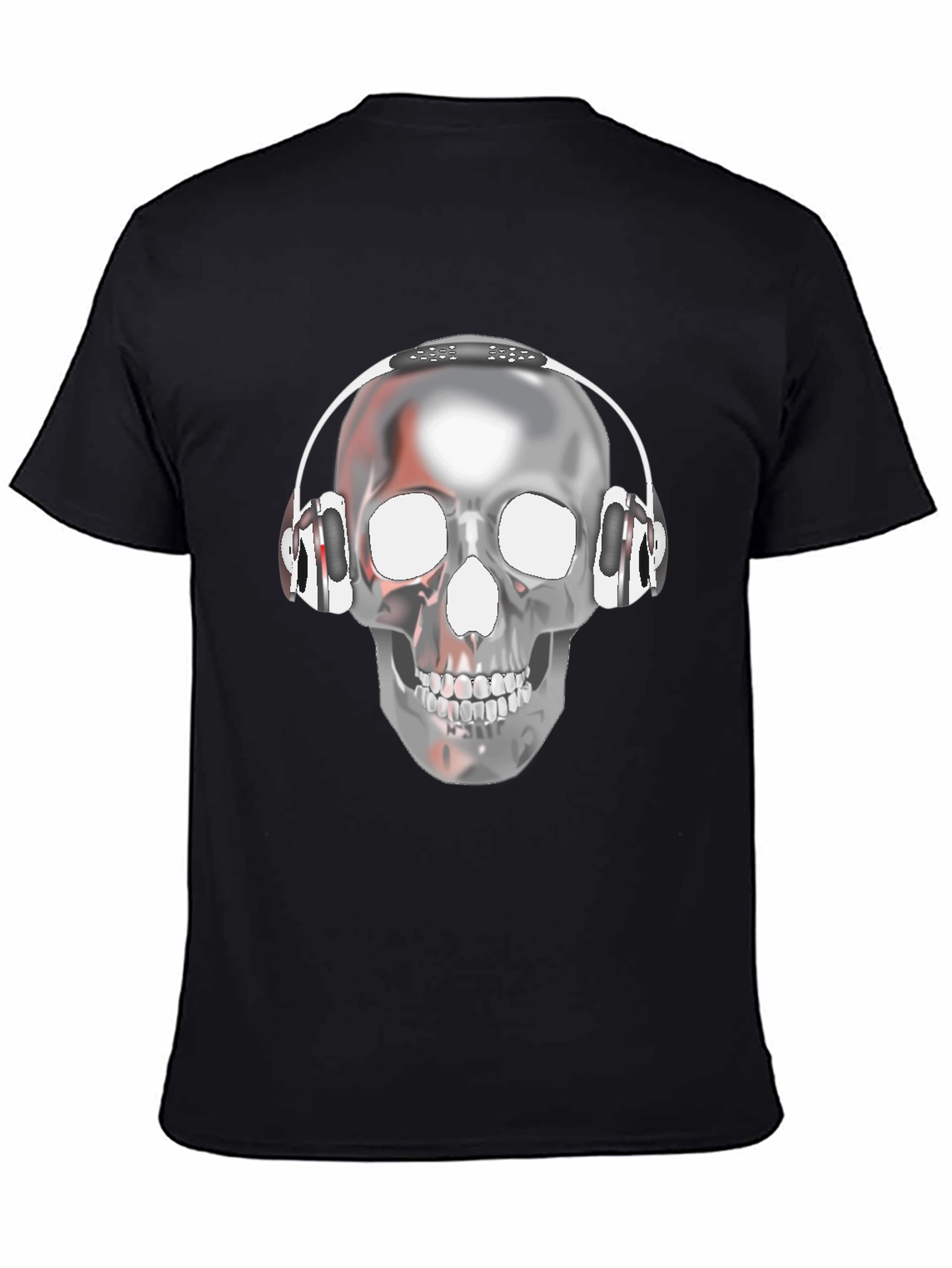 Skull with Headphones Graphic T-Shirt