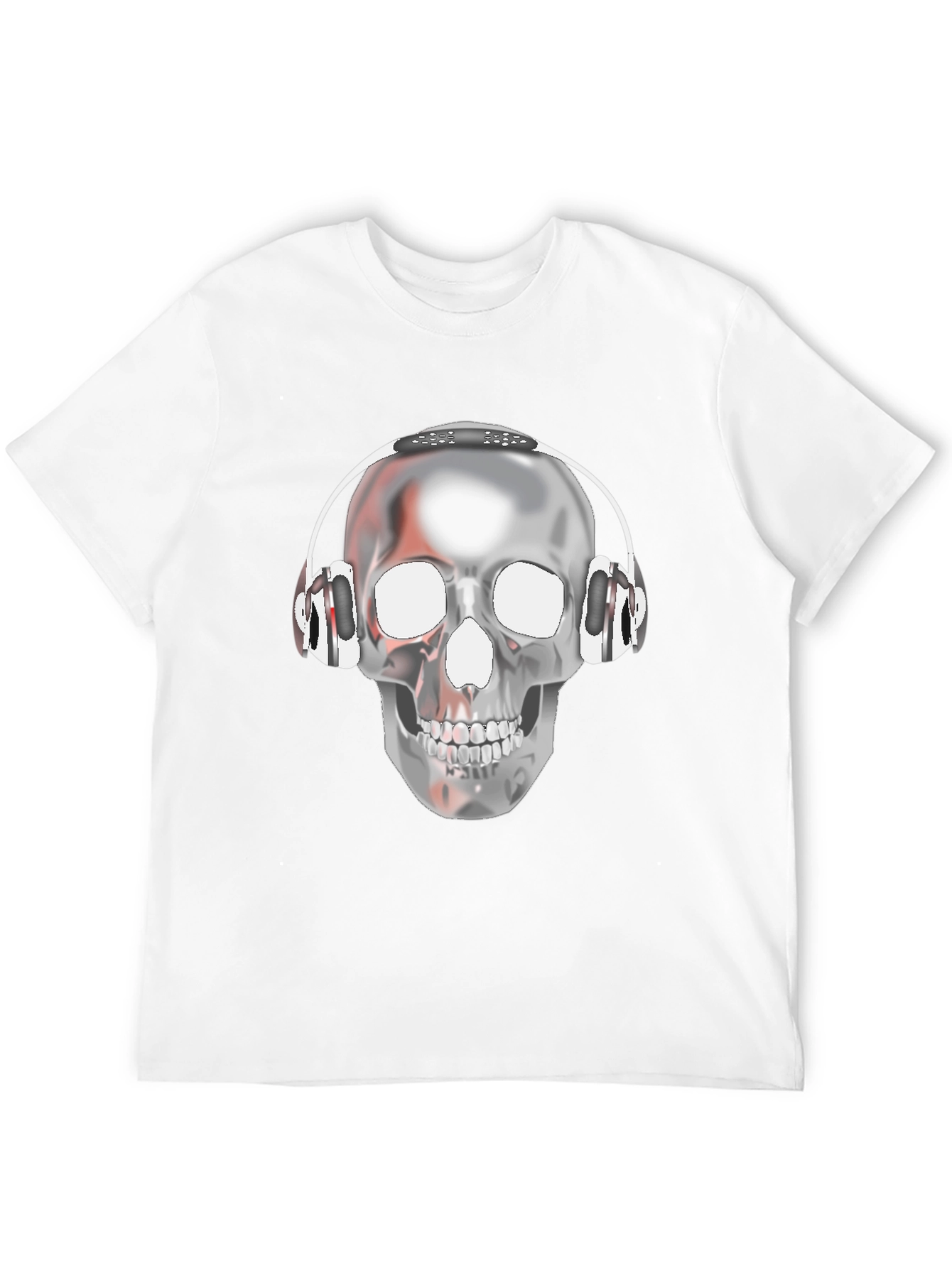 Skull with Headphones Graphic T-Shirt