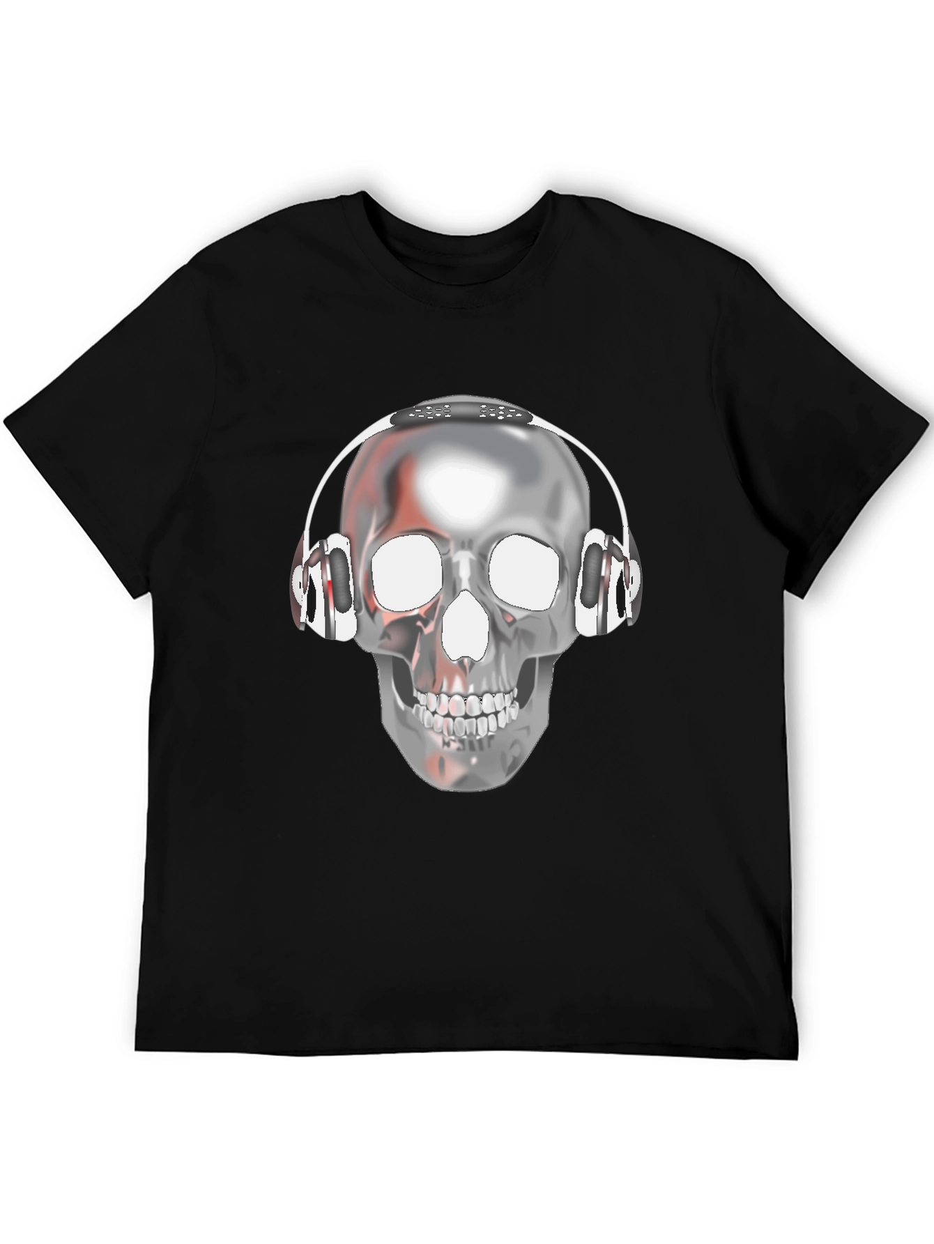 Skull with Headphones Graphic T-Shirt