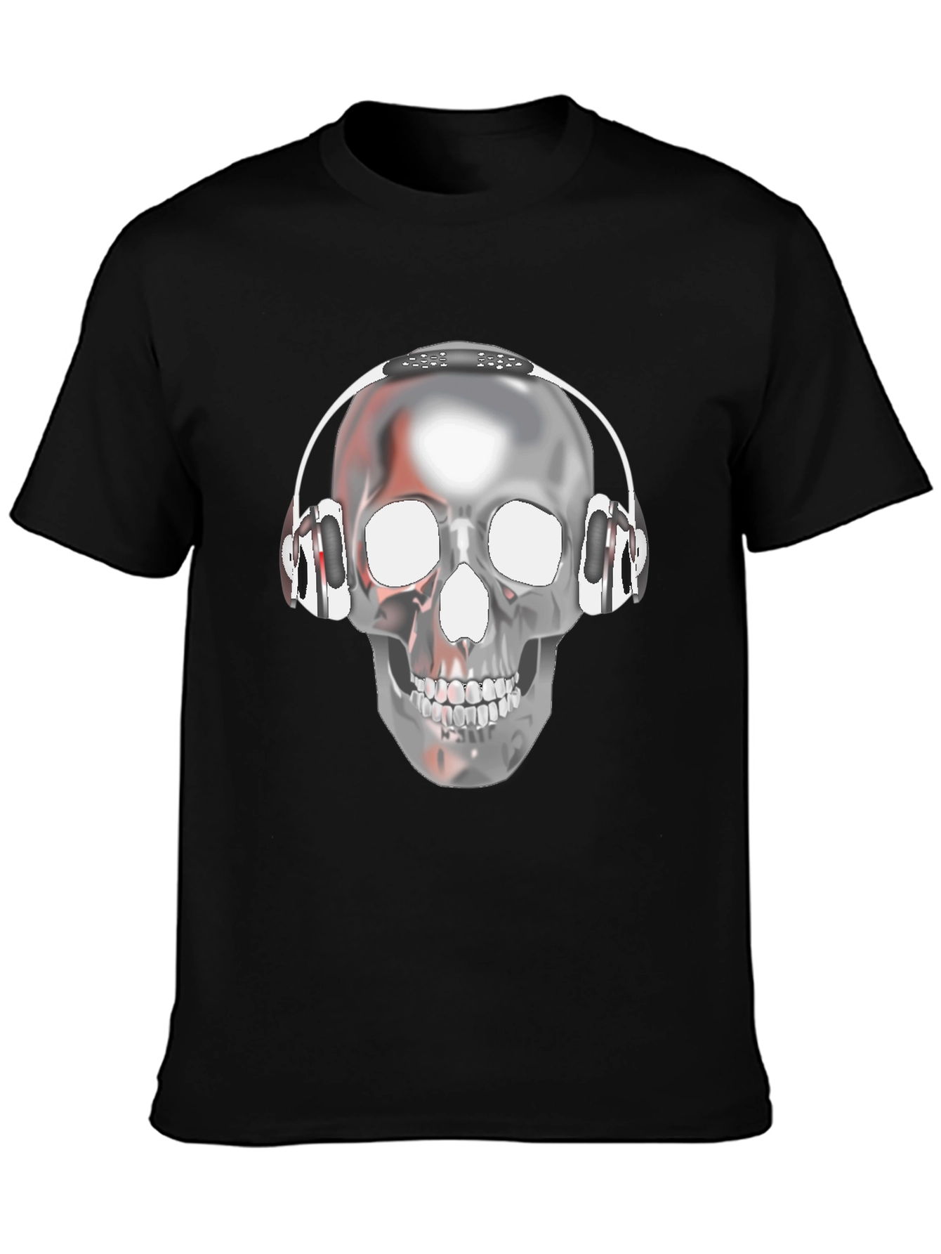 Skull with Headphones Graphic T-Shirt