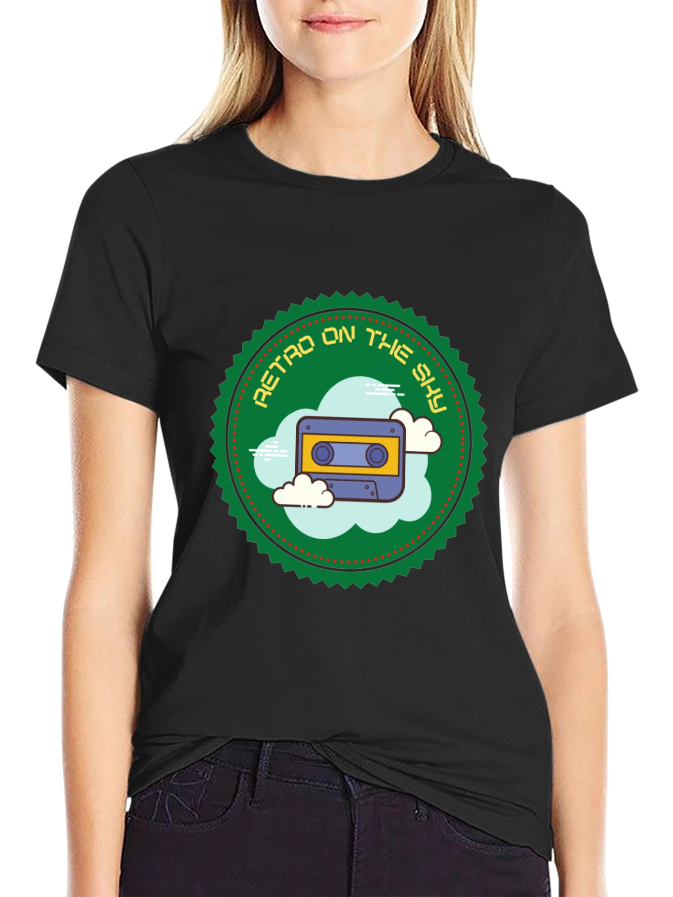 Retro Cassette on the Sky Graphic T-Shirt