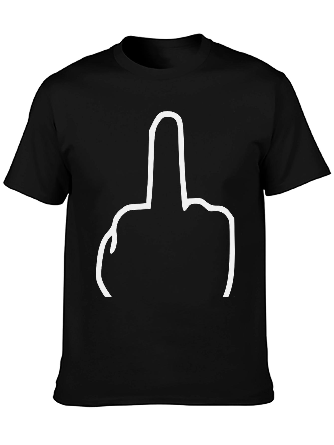 Black Middle Finger Graphic Tee - Offensive Humor