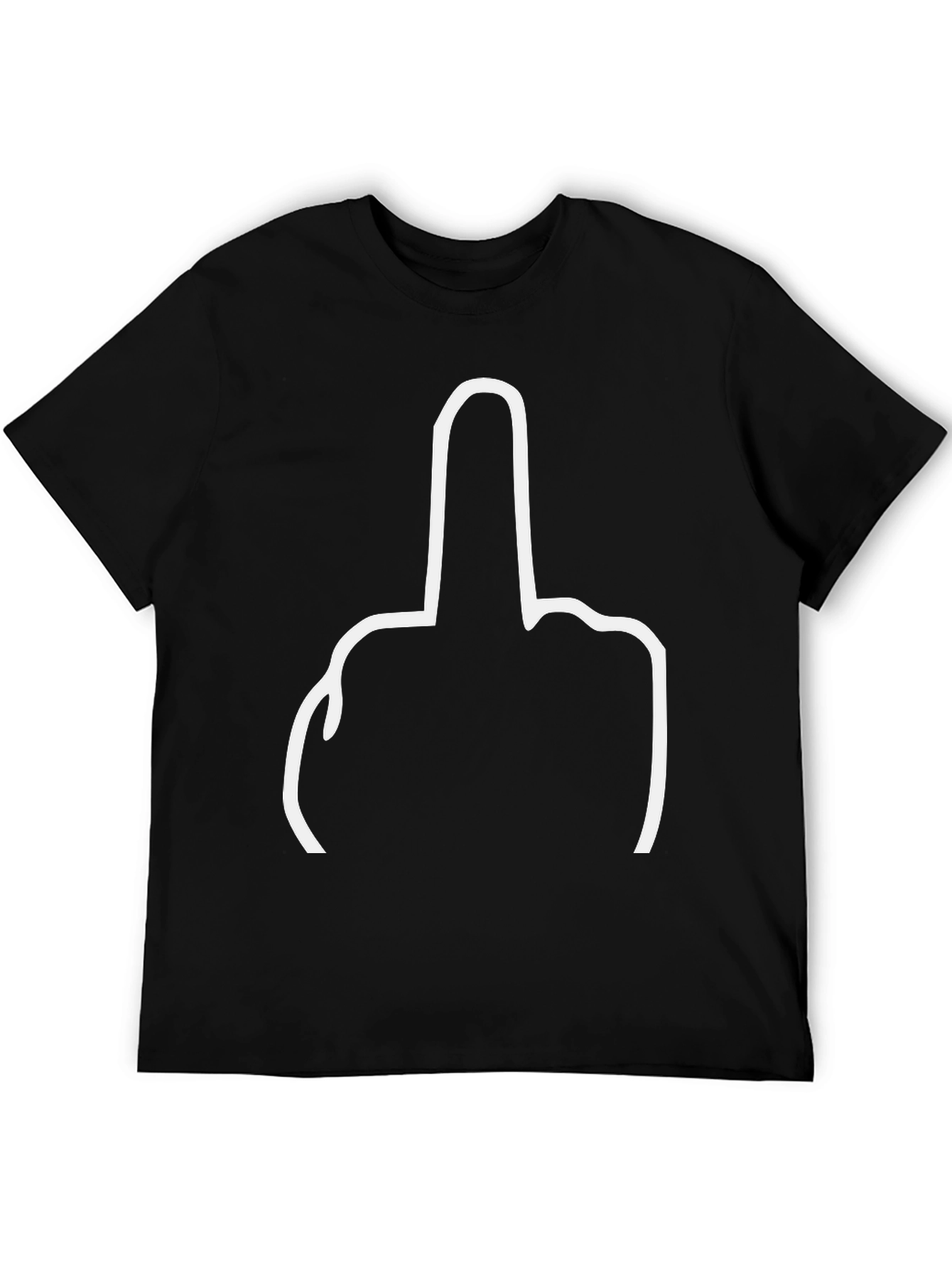 Black Middle Finger Graphic Tee - Offensive Humor