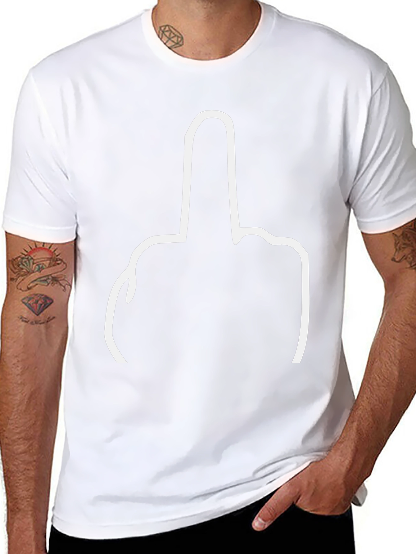 Black Middle Finger Graphic Tee - Offensive Humor