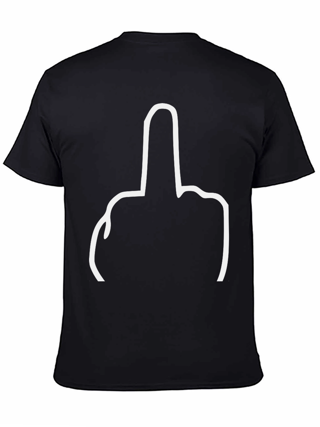 Black Middle Finger Graphic Tee - Offensive Humor