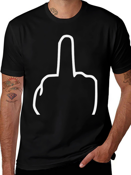 Black Middle Finger Graphic Tee - Offensive Humor