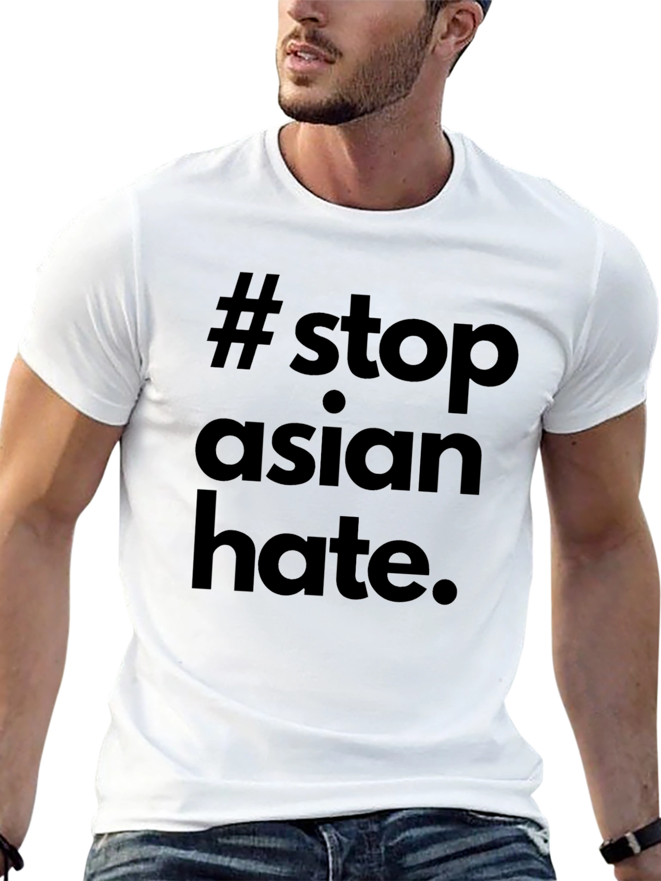 Stop Asian Hate T-Shirt - Black Crew Neck Tee