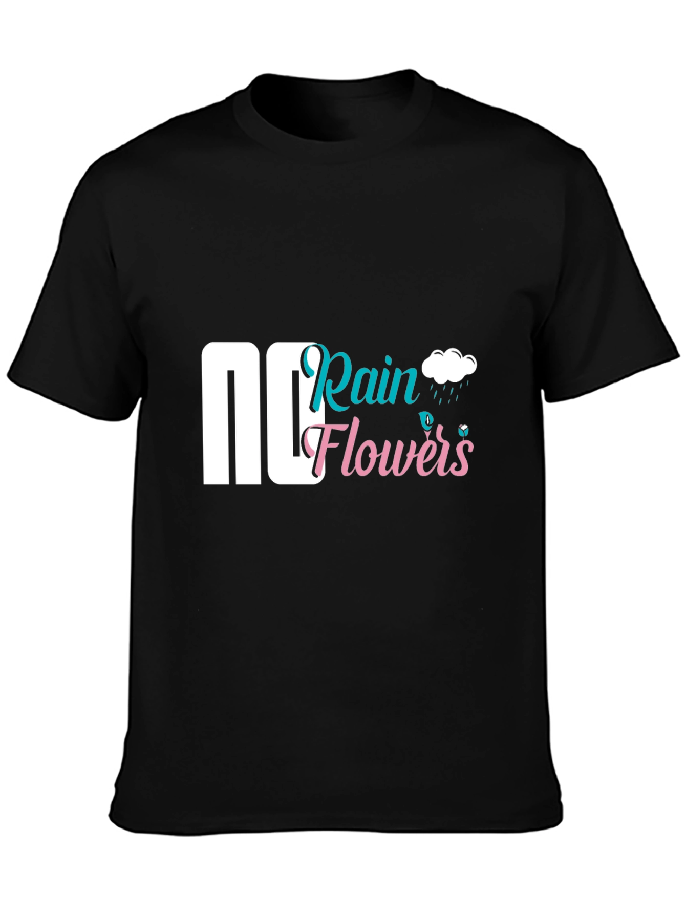 Rain Flowers Graphic Tee - Black
