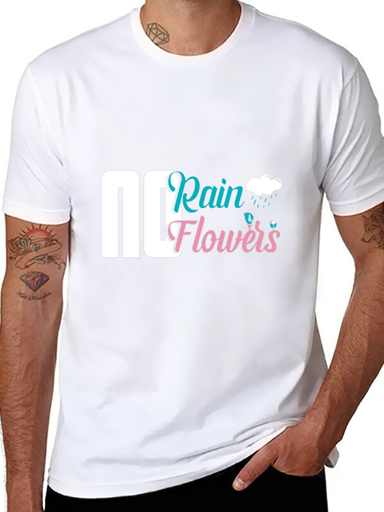 Rain Flowers Graphic Tee - Black