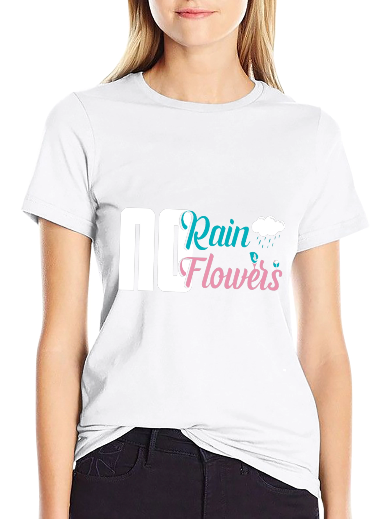 Rain Flowers Graphic Tee - Black