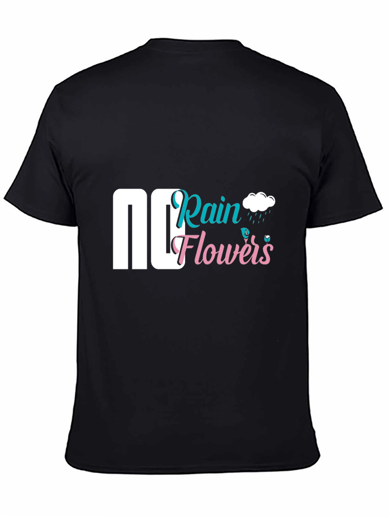Rain Flowers Graphic Tee - Black