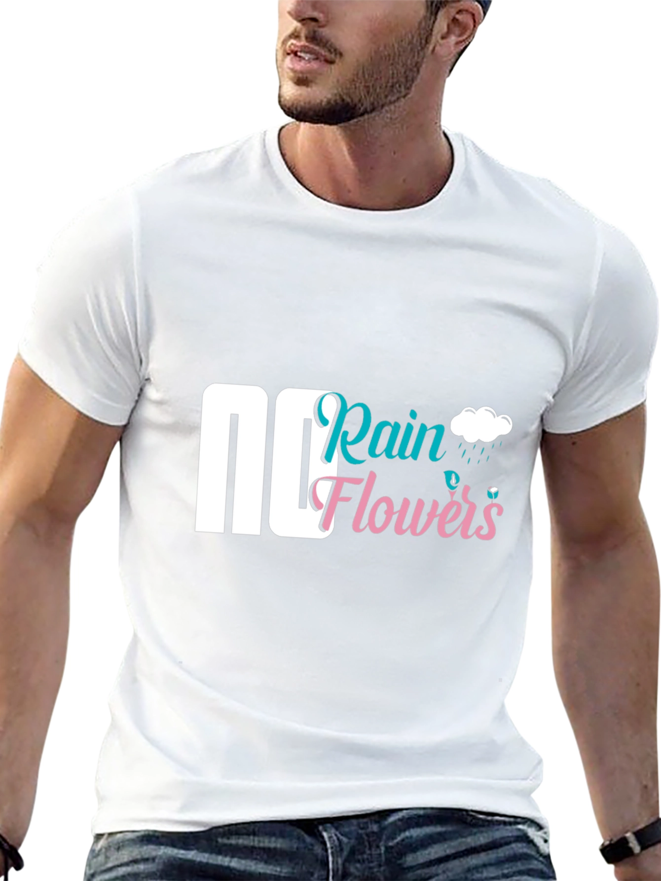 Rain Flowers Graphic Tee - Black