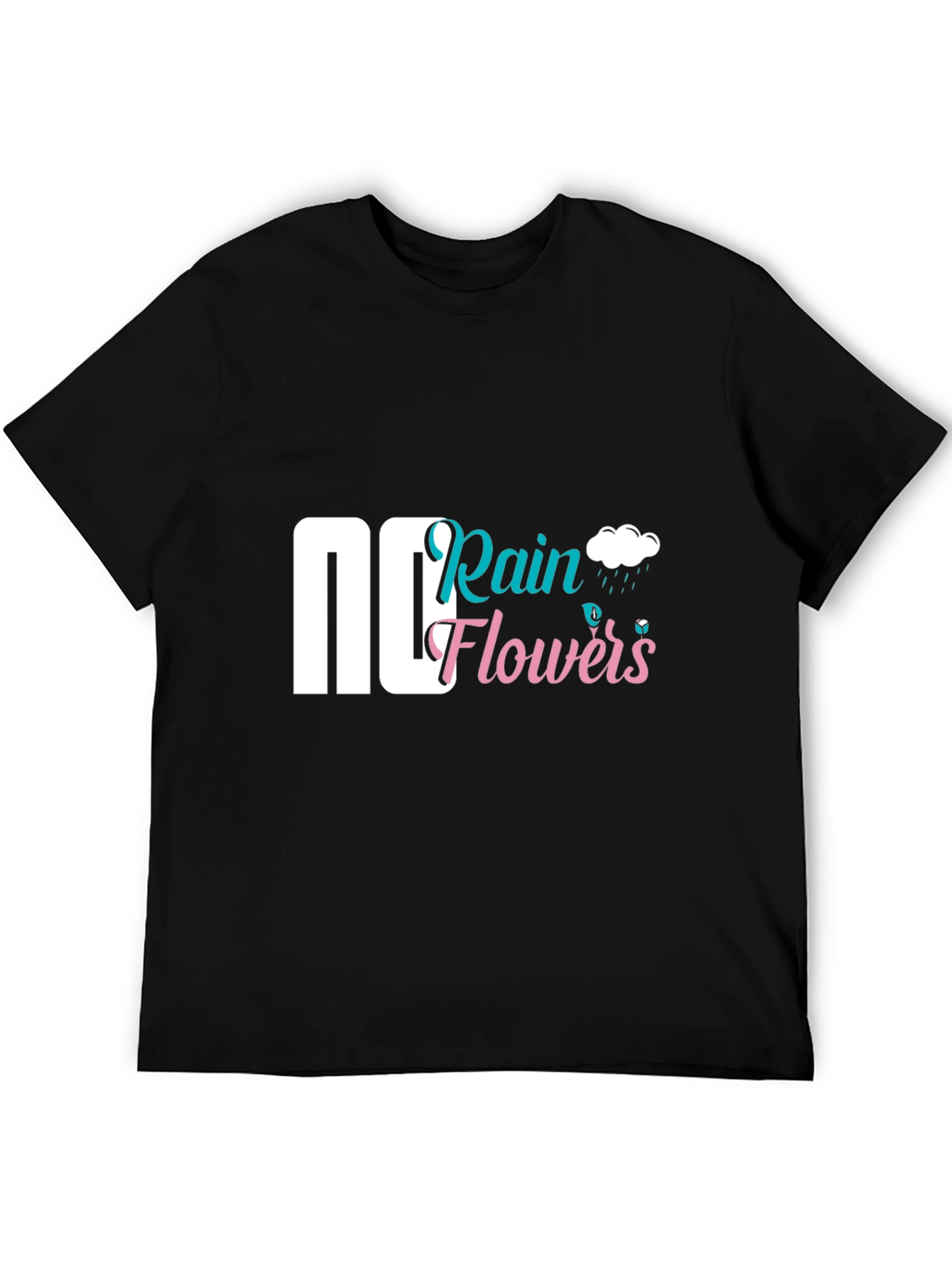 Rain Flowers Graphic Tee - Black
