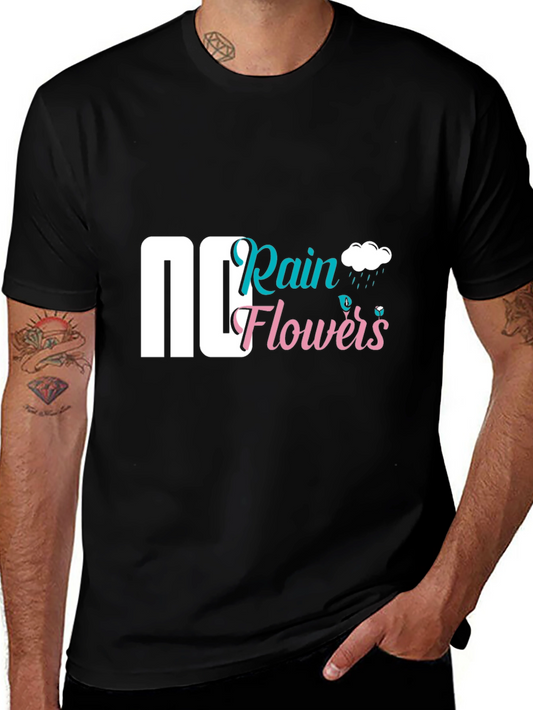 Rain Flowers Graphic Tee - Black
