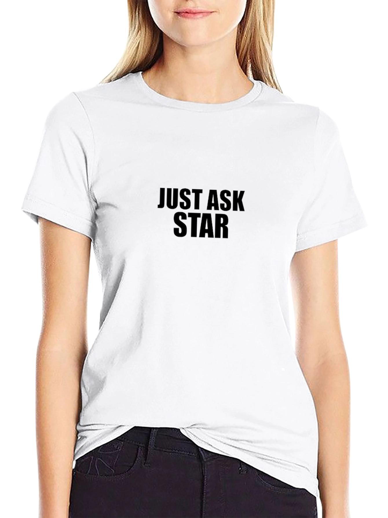 Just Ask Star Graphic T-Shirt - Black