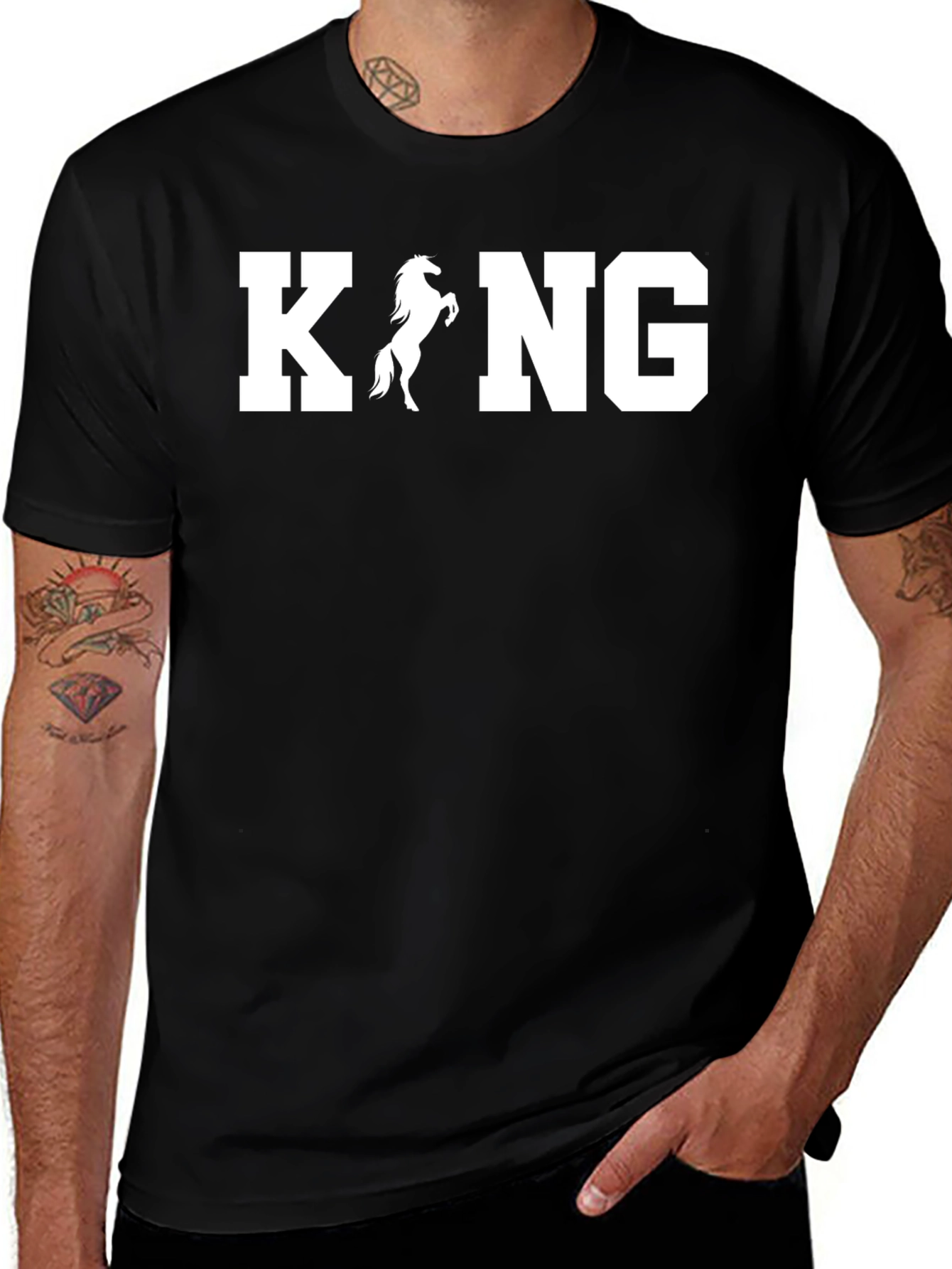 King Horse Graphic Tee - Black