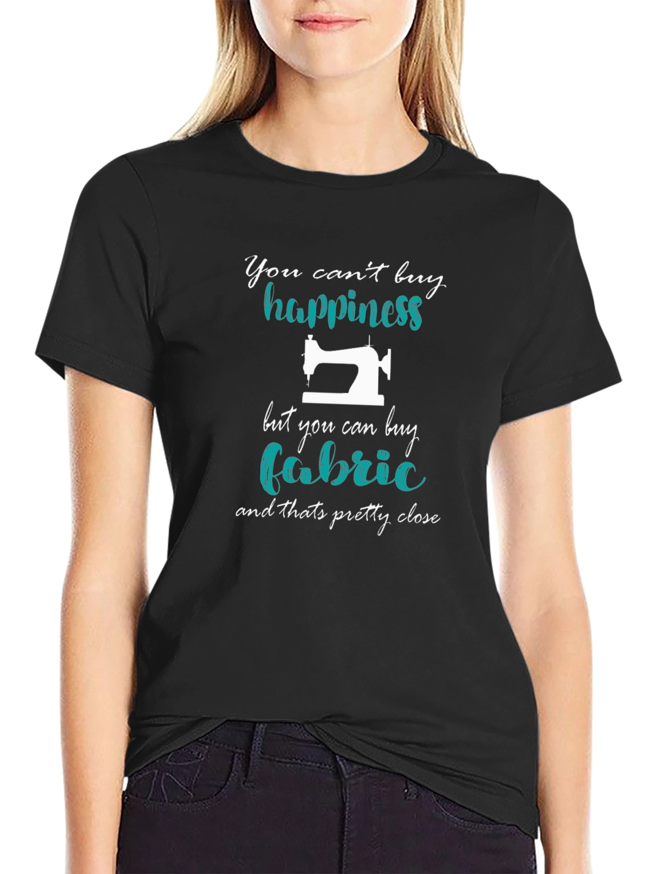 Sewing Lover T-Shirt: Cant Buy Happiness Buy Fabric!