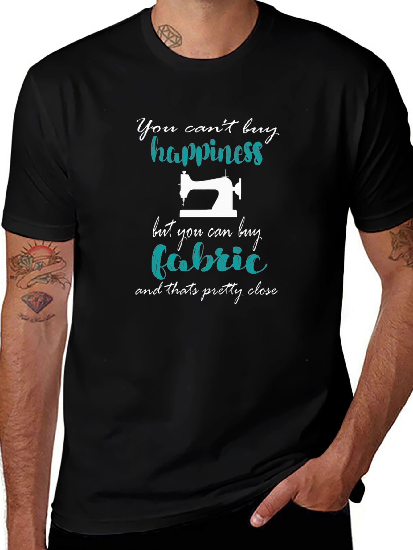 Sewing Lover T-Shirt: Cant Buy Happiness Buy Fabric!