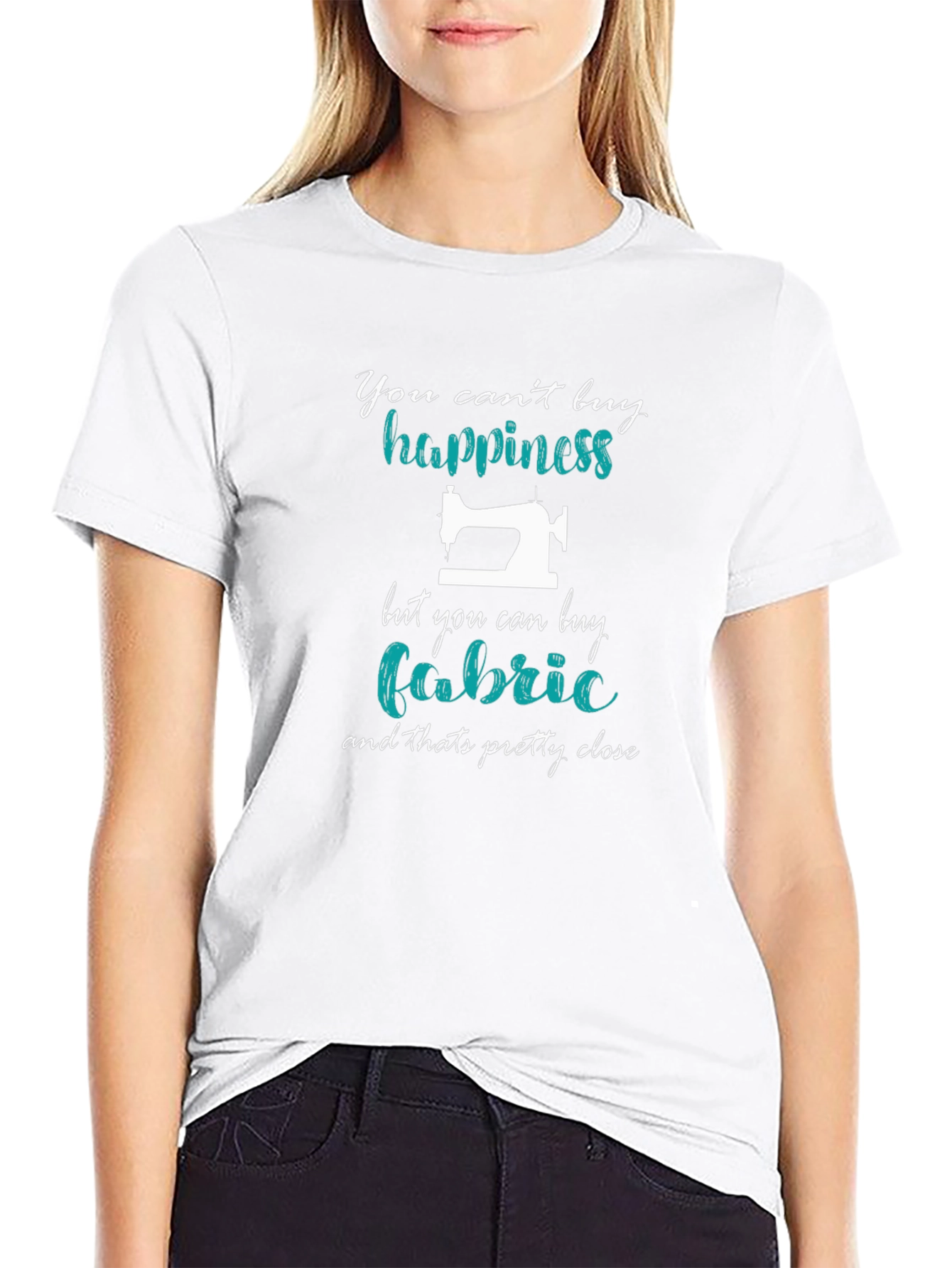 Sewing Lover T-Shirt: Cant Buy Happiness Buy Fabric!
