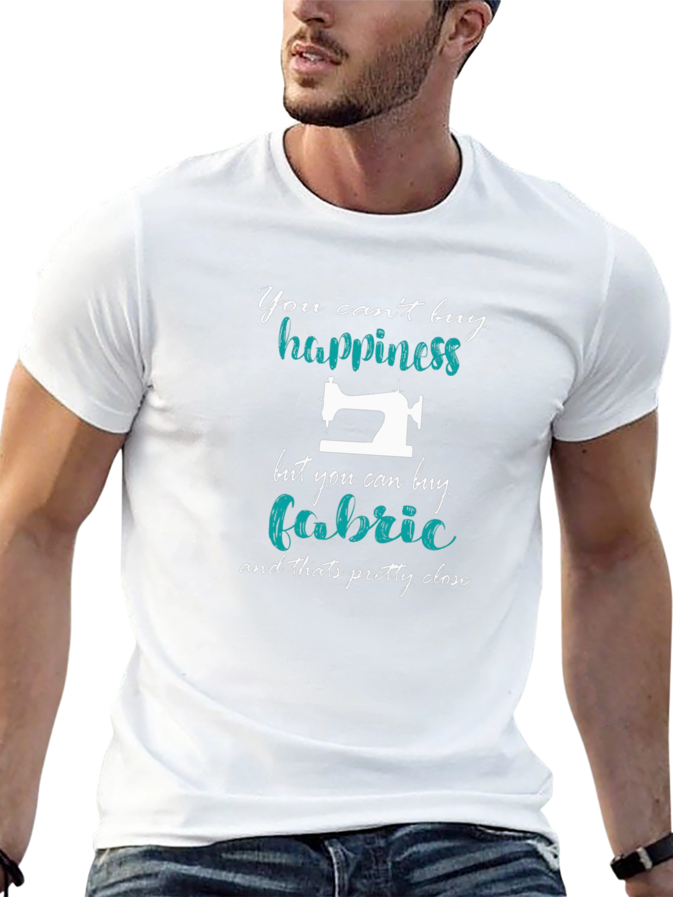 Sewing Lover T-Shirt: Cant Buy Happiness Buy Fabric!