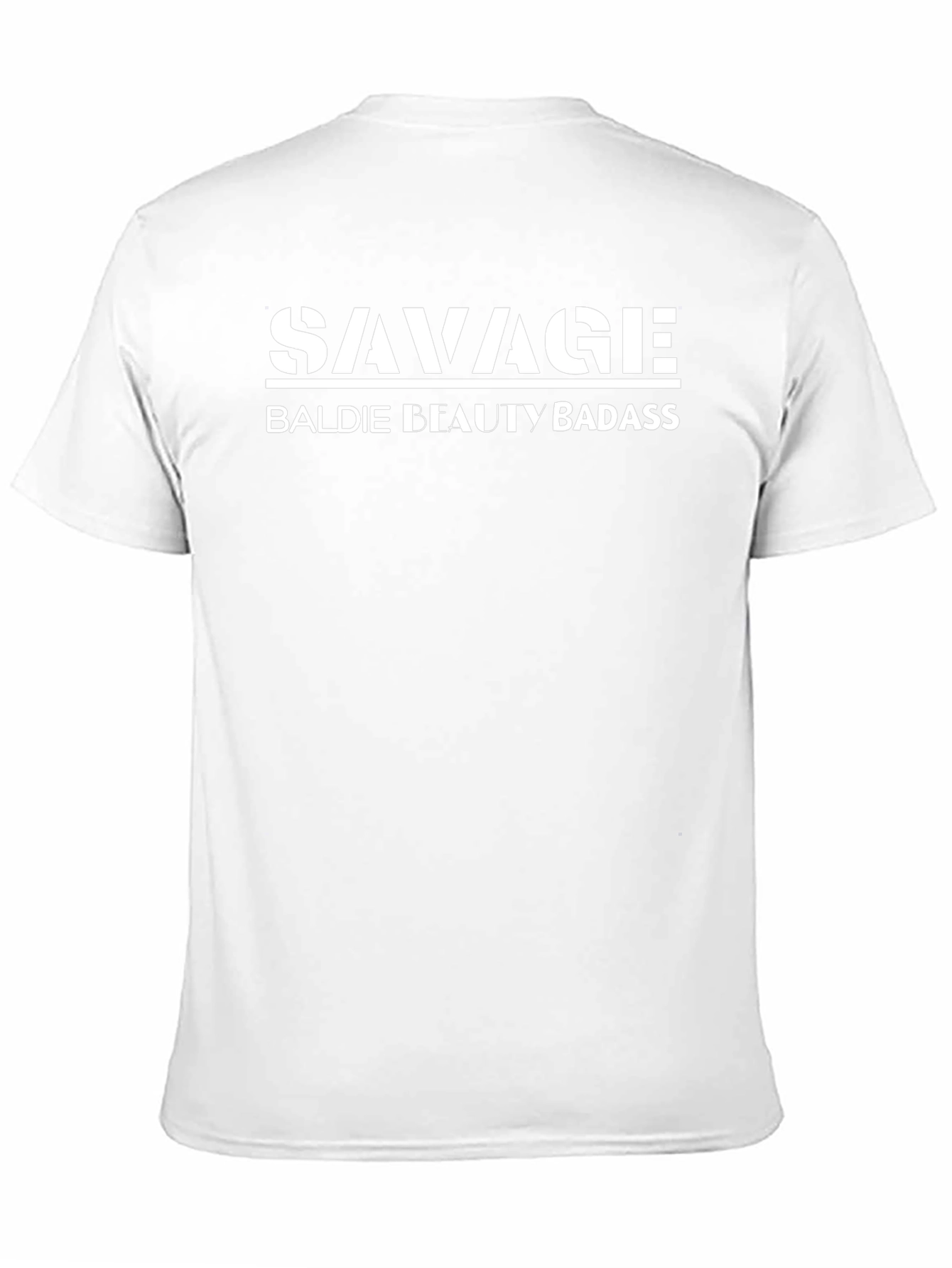 Savage Baldie Beauty Badass Graphic Tee - Black
