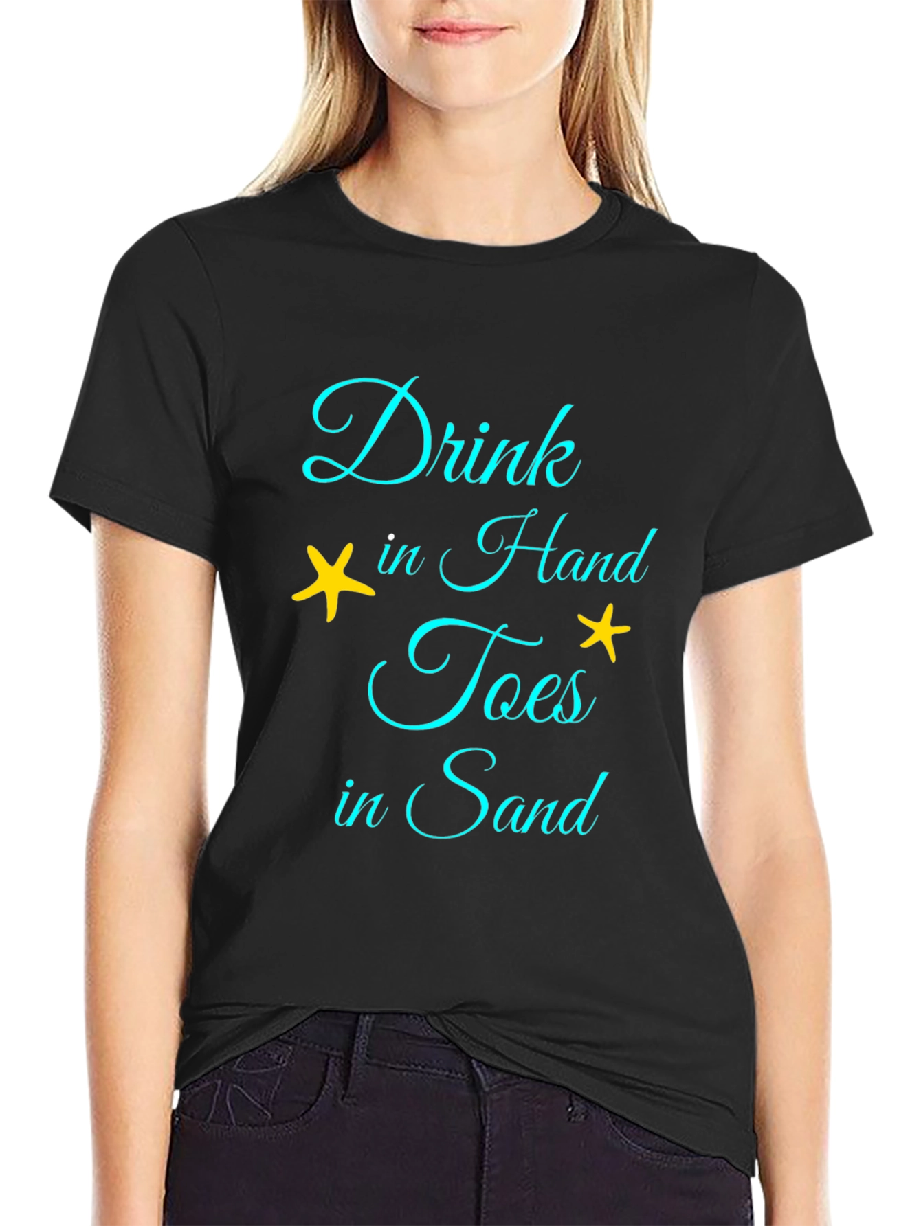 Drink In Hand Toes In Sand Graphic Tee