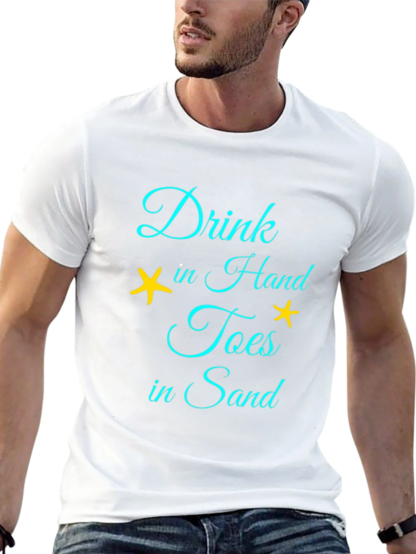 Drink In Hand Toes In Sand Graphic Tee