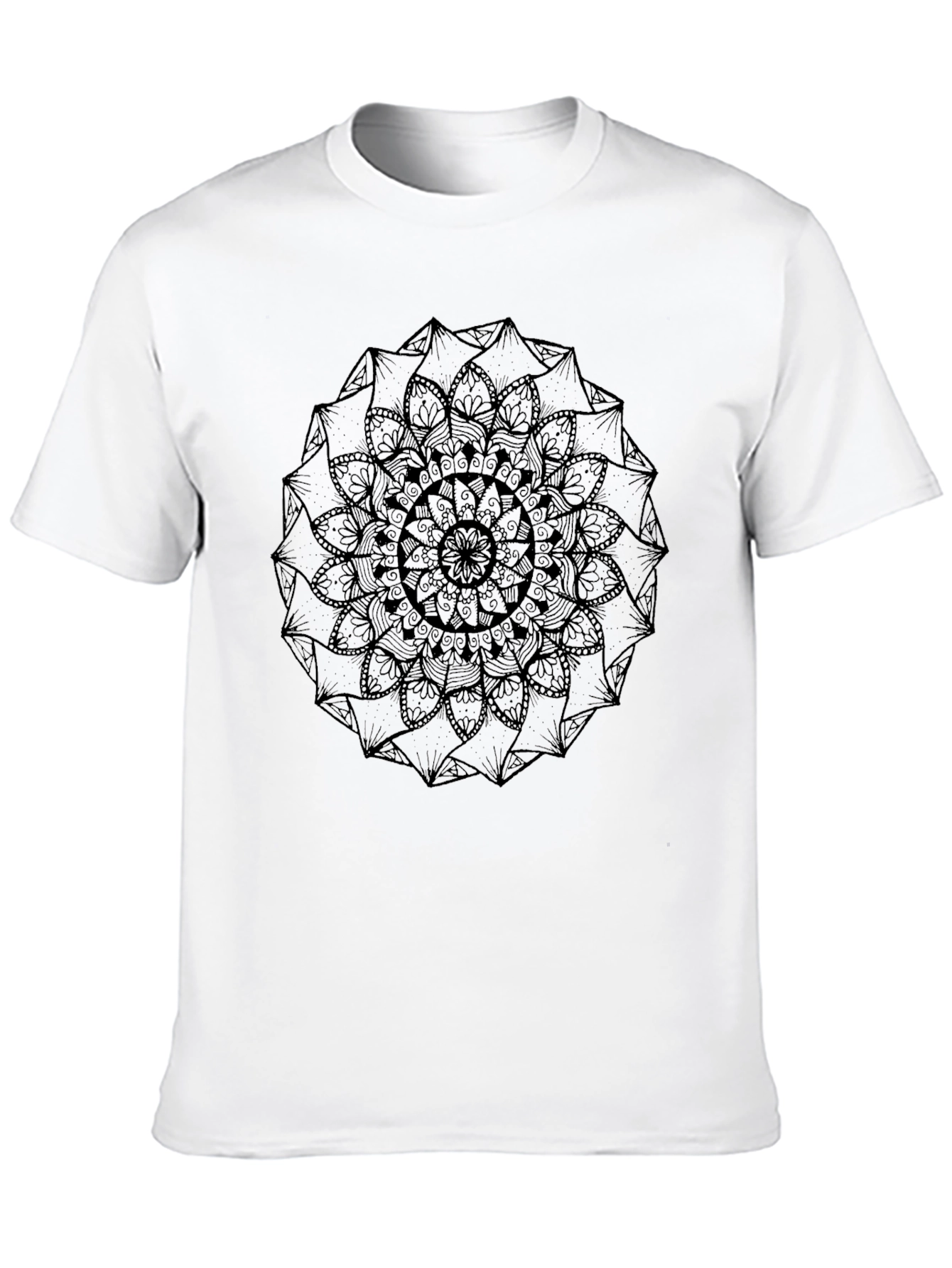 Mens Black Mandala Graphic Tee - Stylish Casual Wear