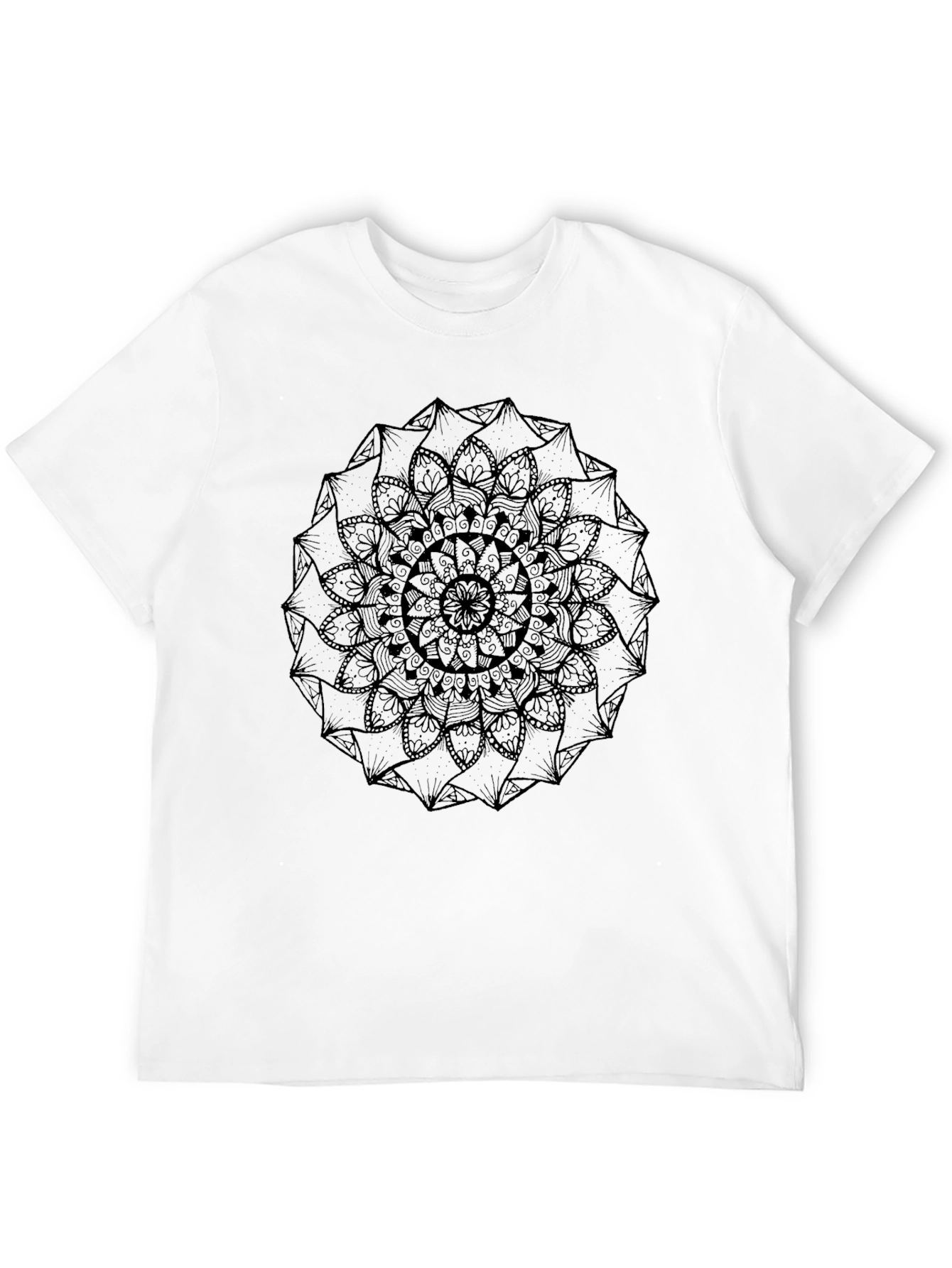 Mens Black Mandala Graphic Tee - Stylish Casual Wear