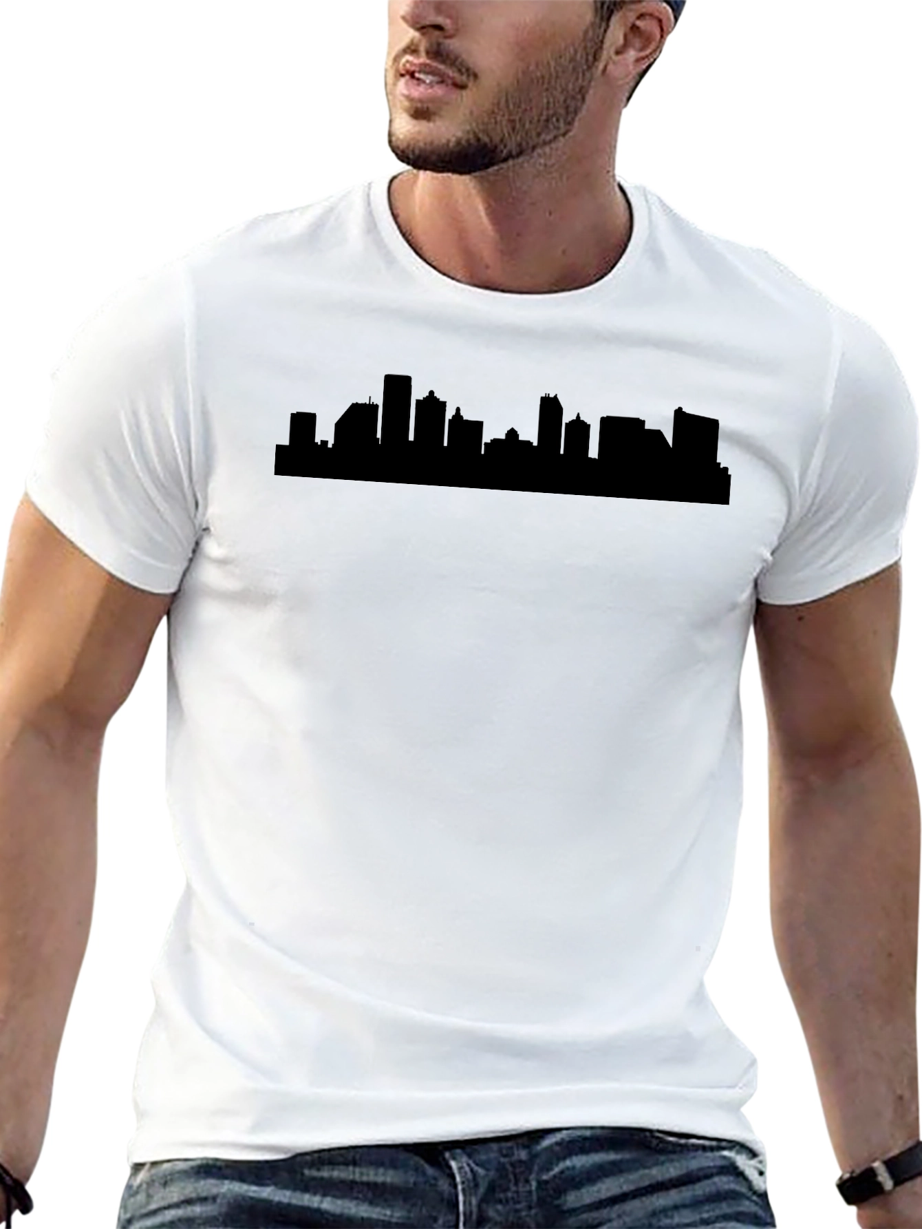 Cityscape Silhouette Black T-Shirt