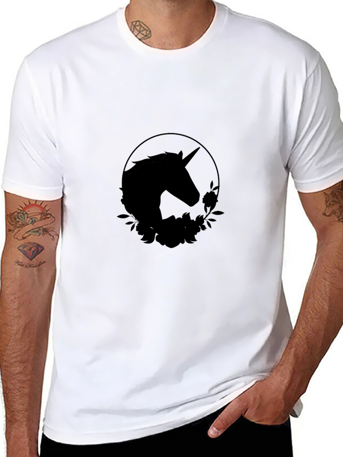 Unicorn Silhouette Black T-Shirt