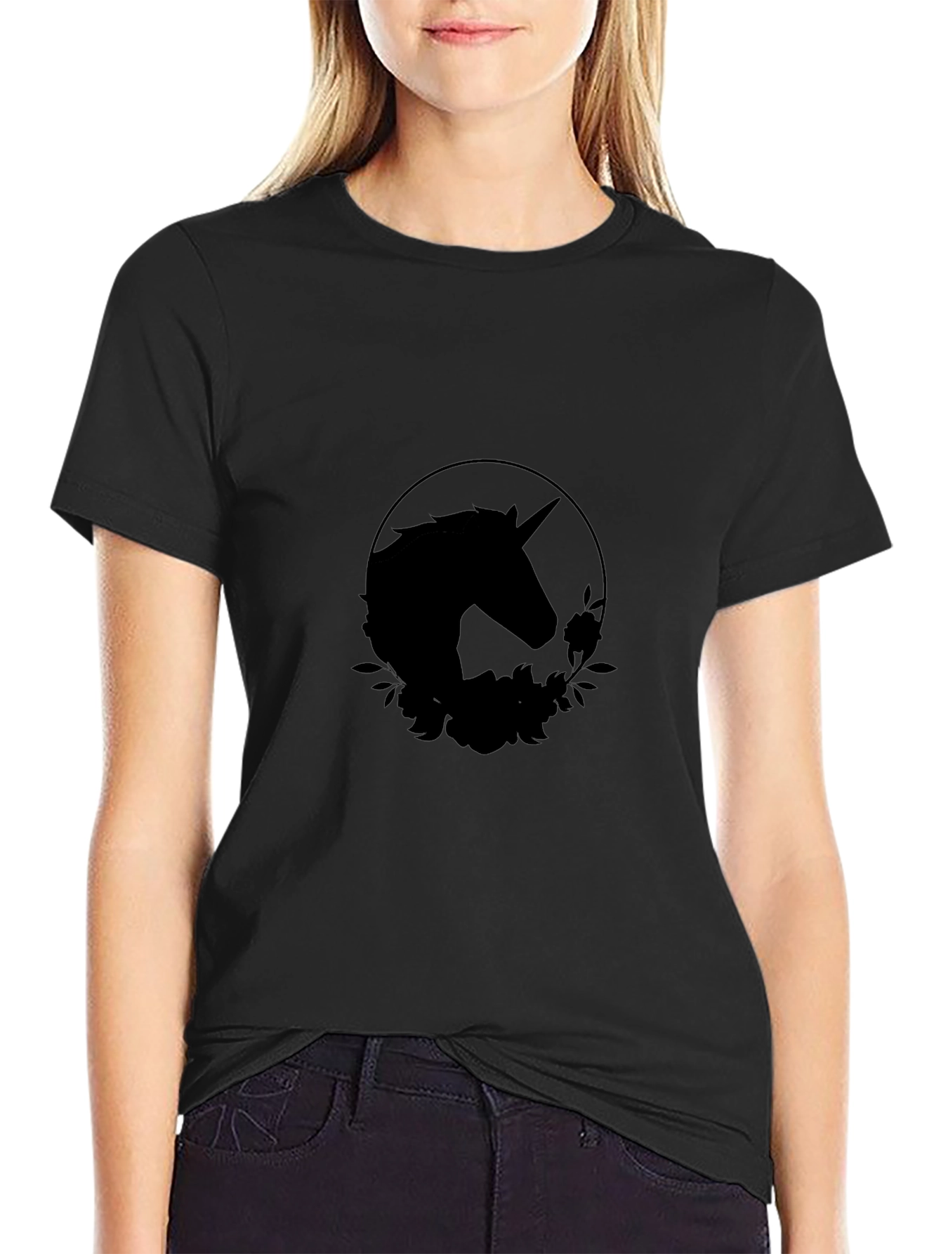 Unicorn Silhouette Black T-Shirt