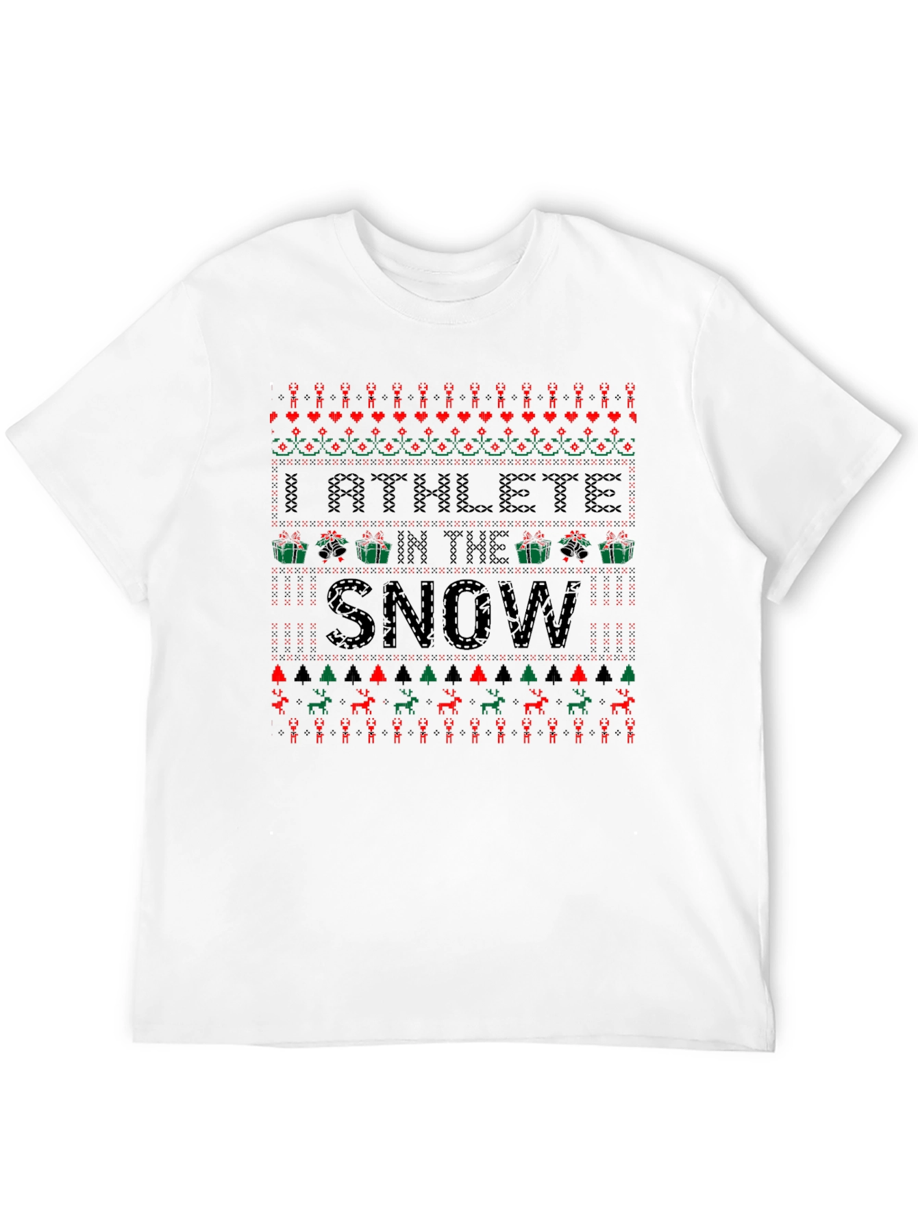 Athlete in the Snow Ugly Christmas T-Shirt